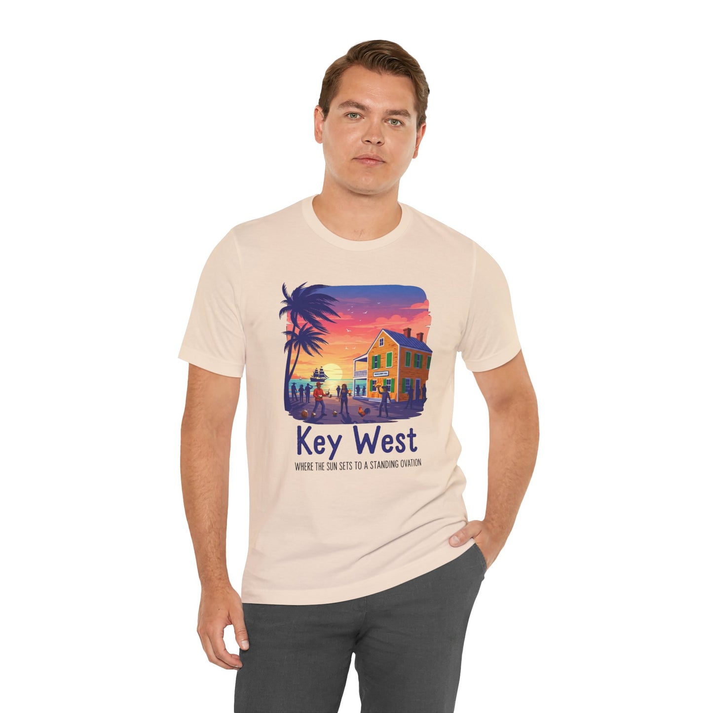 FLORIDA KEYS COLLECTION Key West Sunset Tee - Unisex Jersey Short Sleeve T-Shirt, Beach Relaxation
