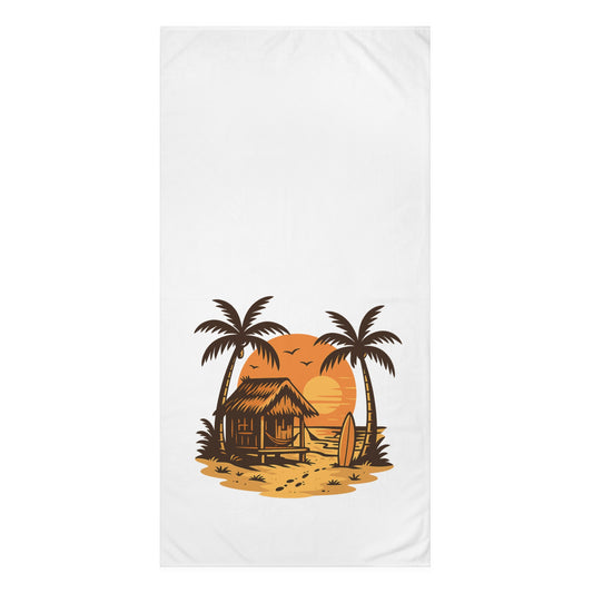 Tropical Beach Towel, Soft Mink-Cotton Towel for Summer Adventures, Beach Days