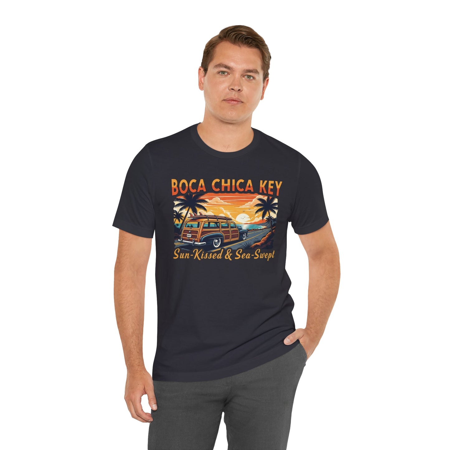 FLORIDA KEYS COLLECTION Boca Chica Key Vintage Tee - Sun-Kissed & Sea-Swept, Unisex Summer Shirt