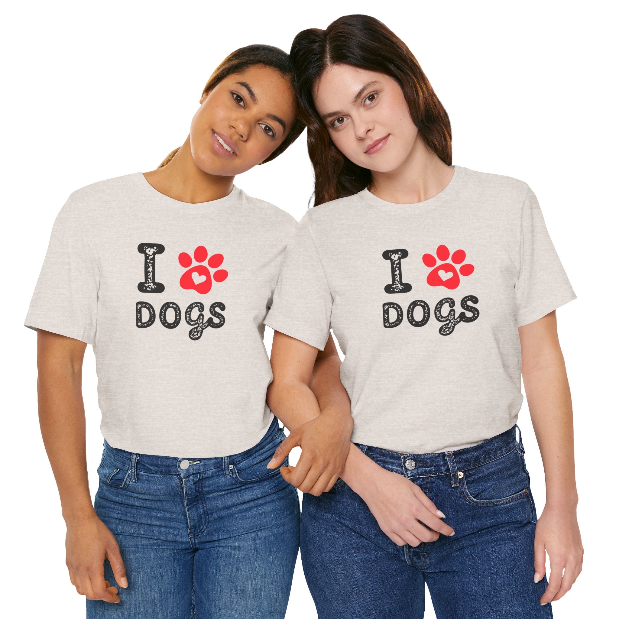 I Love Dogs Short Sleeve Tee, Dog Lover T-Shirt, Animal Lover Gift, Pet Parent Apparel