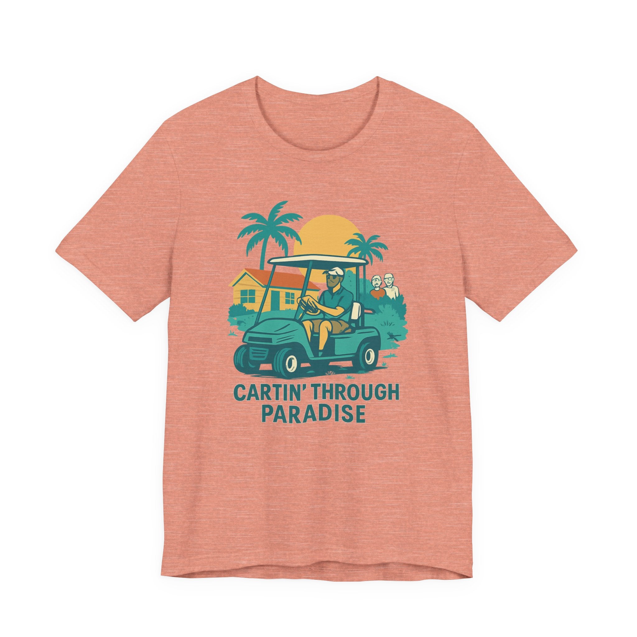 Unisex Golf Tee - 'Cartin' Through Paradise' - Fun Summer Vibe for Golf Lovers