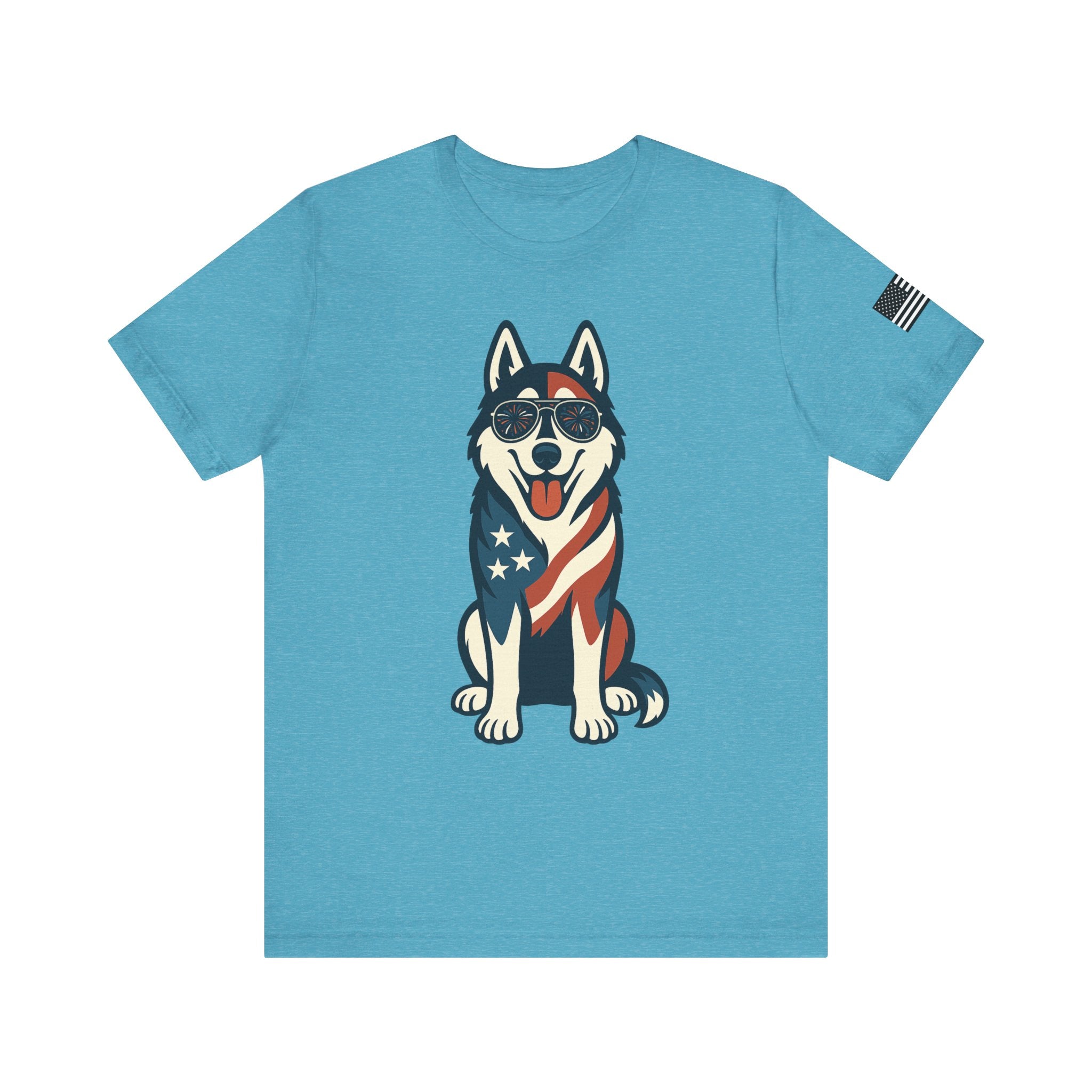 Patriotic Siberian Husky Dog Tee, Unisex T-Shirt, Independence Day Gift