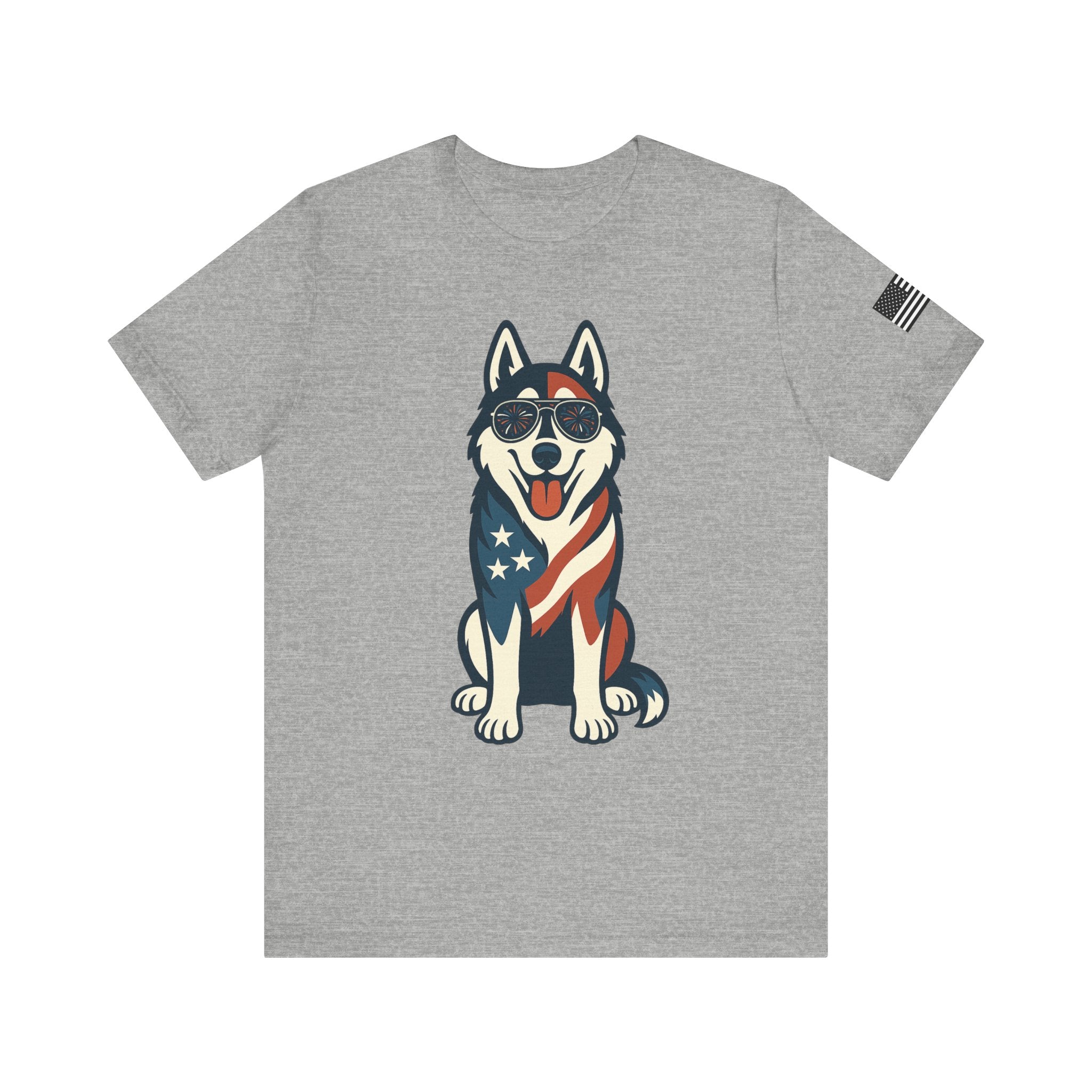 Patriotic Siberian Husky Dog Tee, Unisex T-Shirt, Independence Day Gift