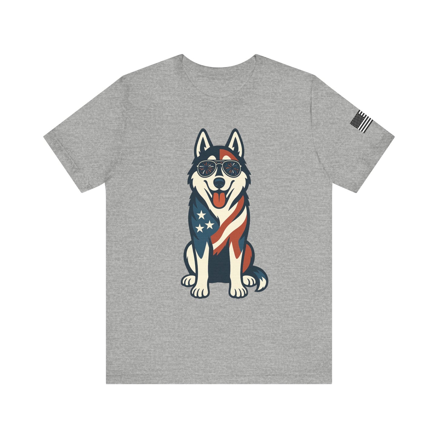 Patriotic Siberian Husky Dog Tee, Unisex T-Shirt, Independence Day Gift