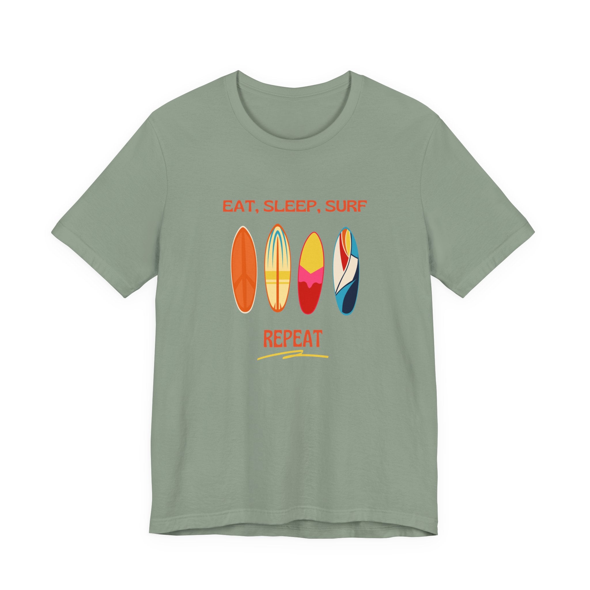 Eat, Sleep, Surf Unisex Tee - Perfect for Beach Lovers