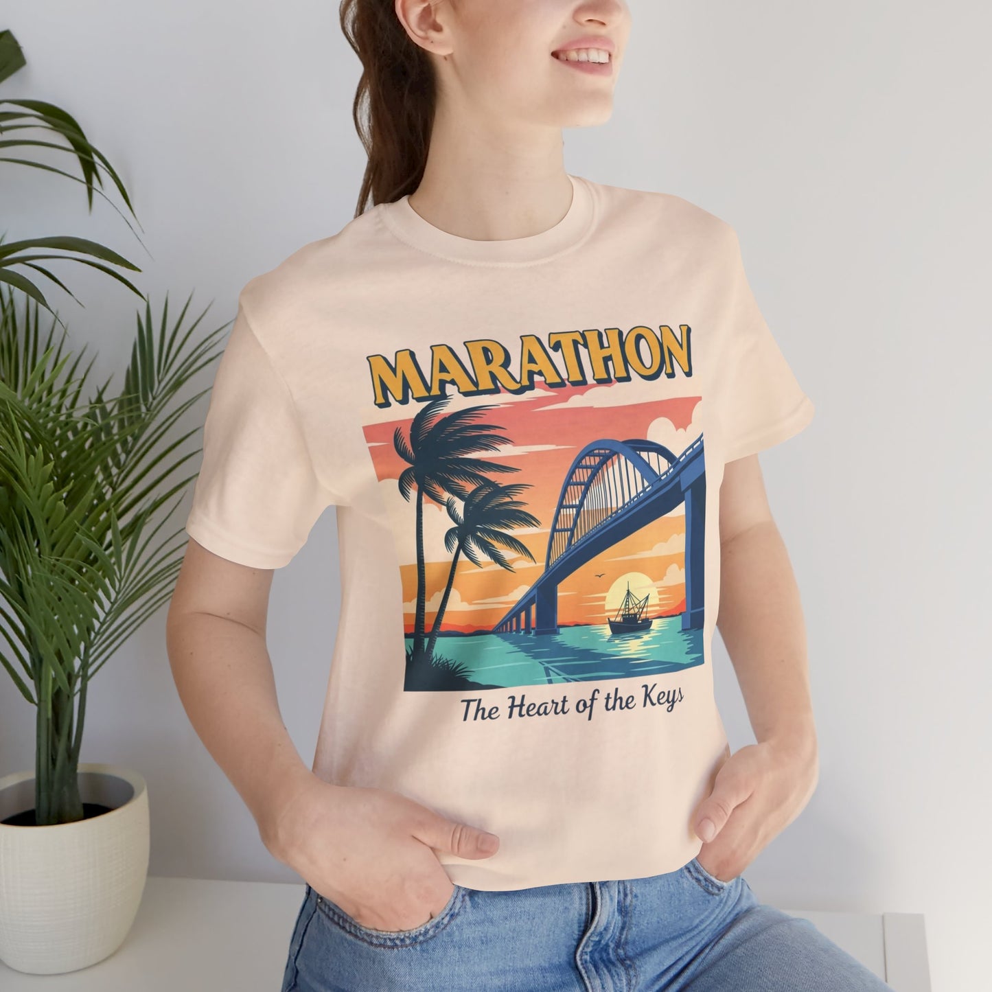 FLORIDA KEYS COLLECTION Marathon Sunset Graphic Tee - Unisex Jersey Short Sleeve T-Shirt
