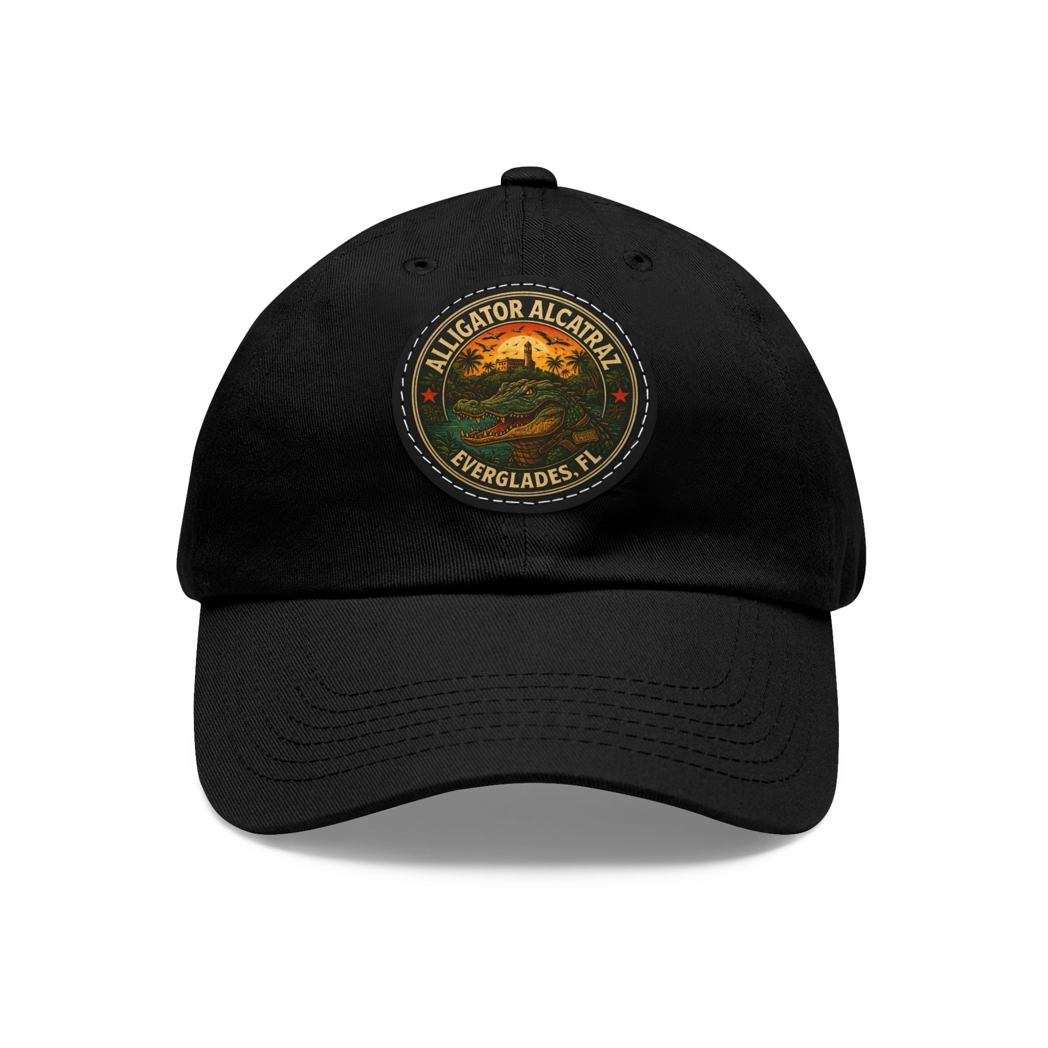 Vintage Alligator National Park Hat with Leather Patch, Outdoor Adventure Hat