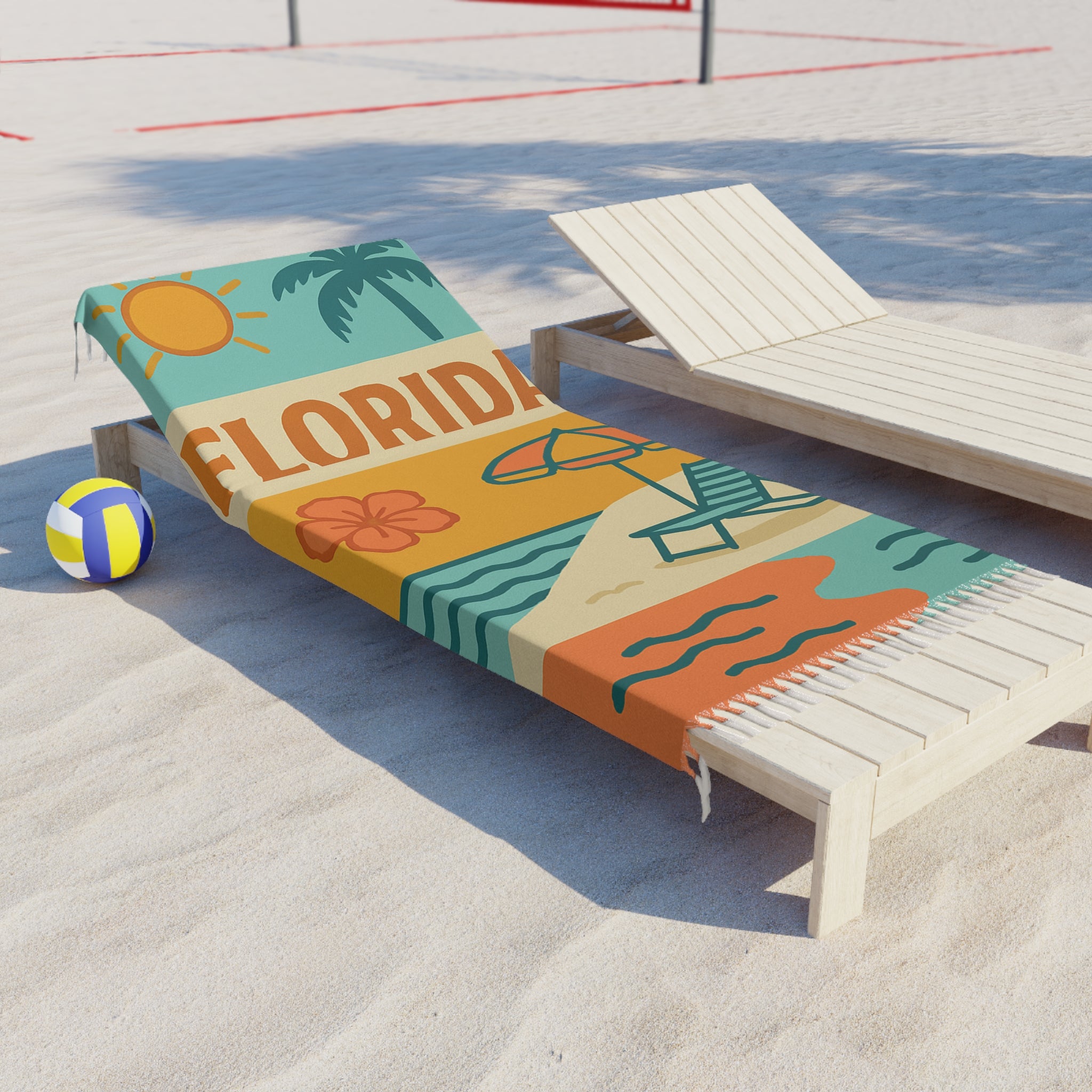 Boho Beach Towel with Florida Design | Tropical Vibes