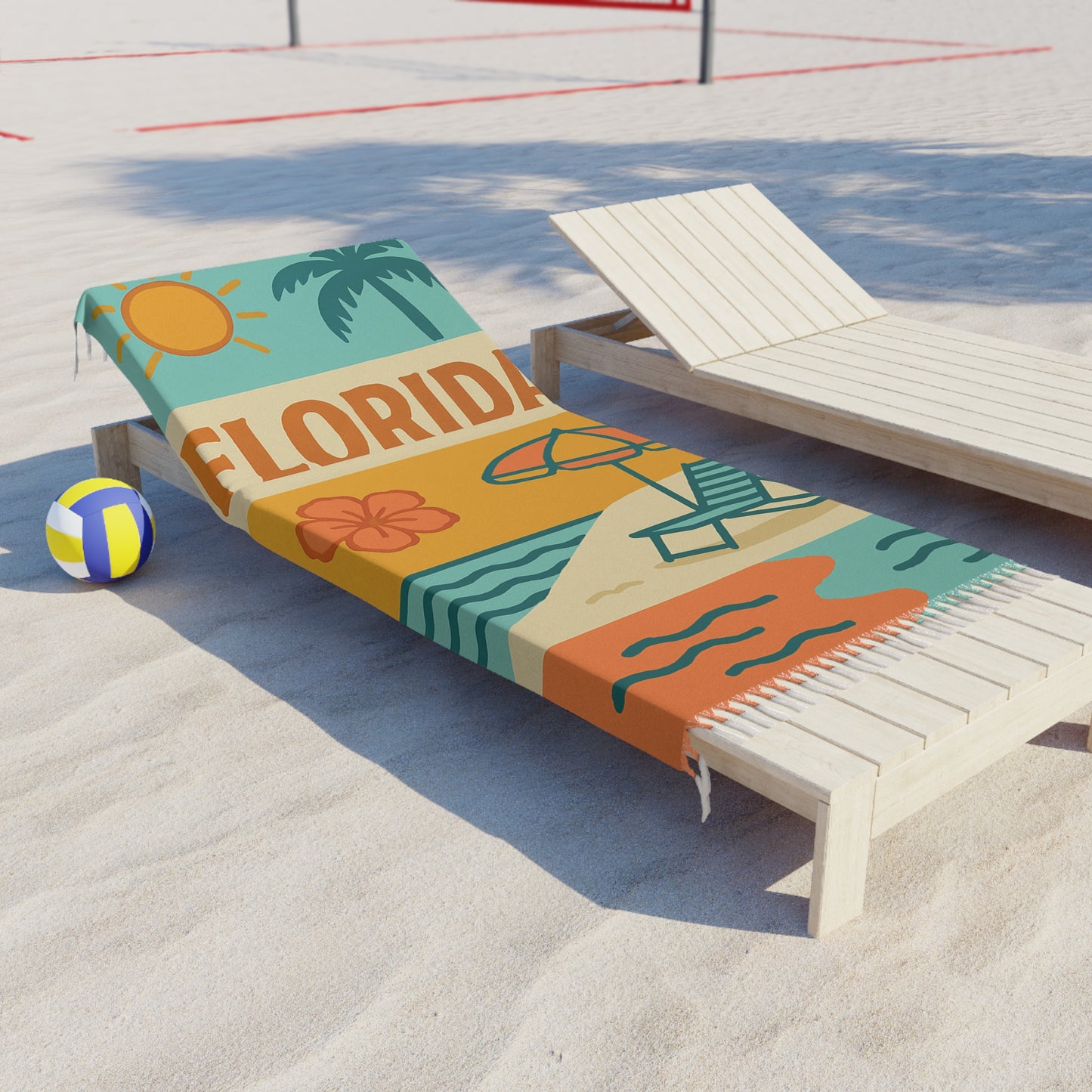 Boho Beach Towel with Florida Design | Tropical Vibes