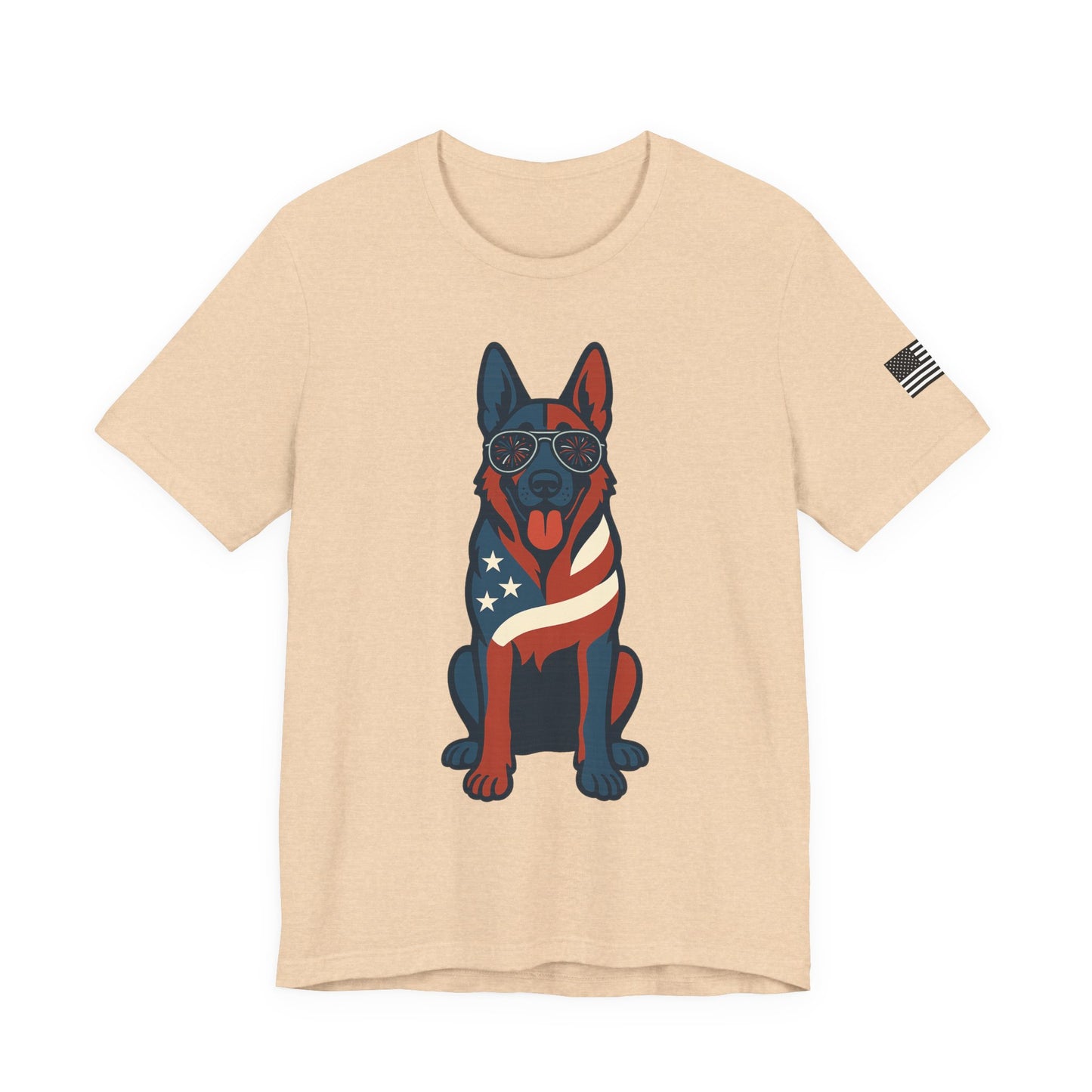 Patriotic German Shepherd Dog Tee, Cool Dog Shirt, Men's Women's Graphic T-Shirt