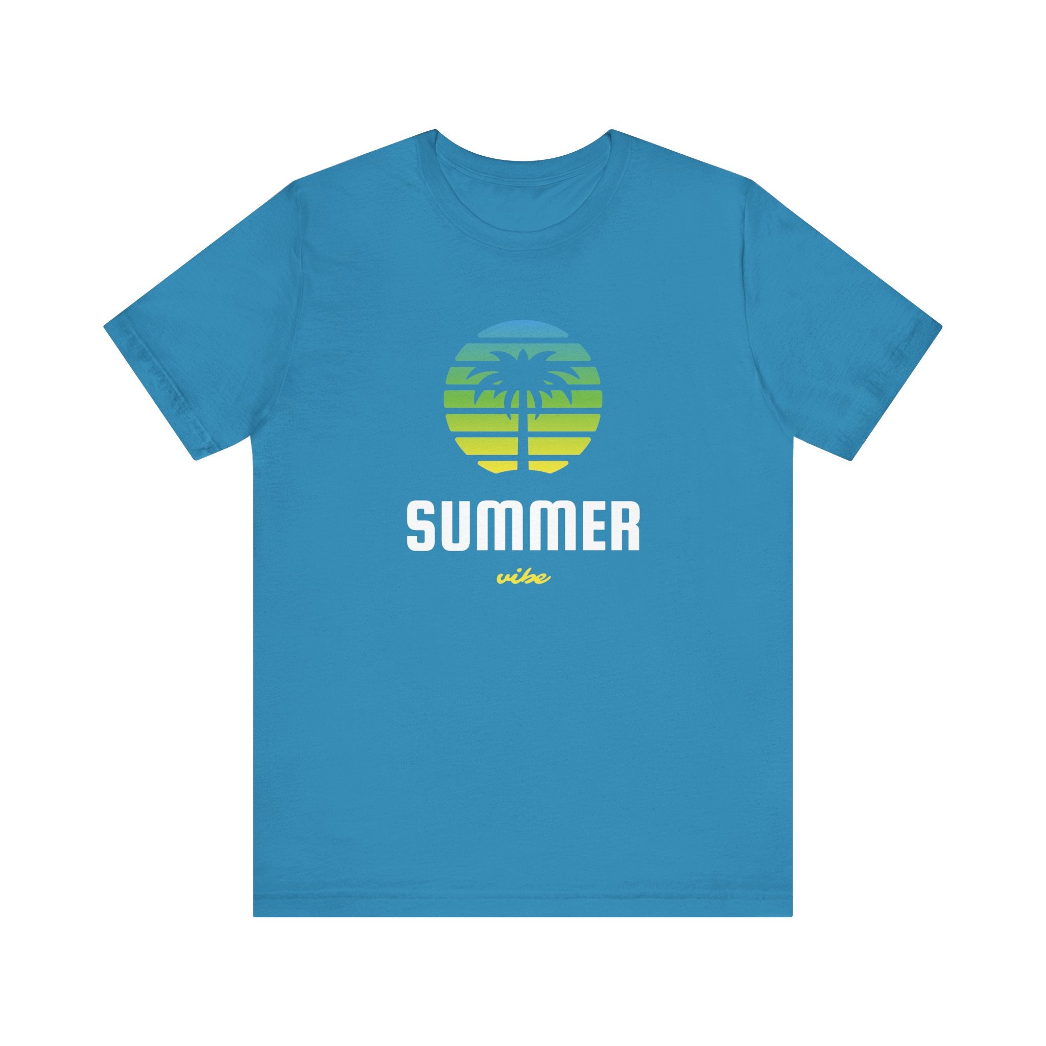 Summer Vibe Unisex Jersey Tee - Retro Palm Tree Graphic Shirt