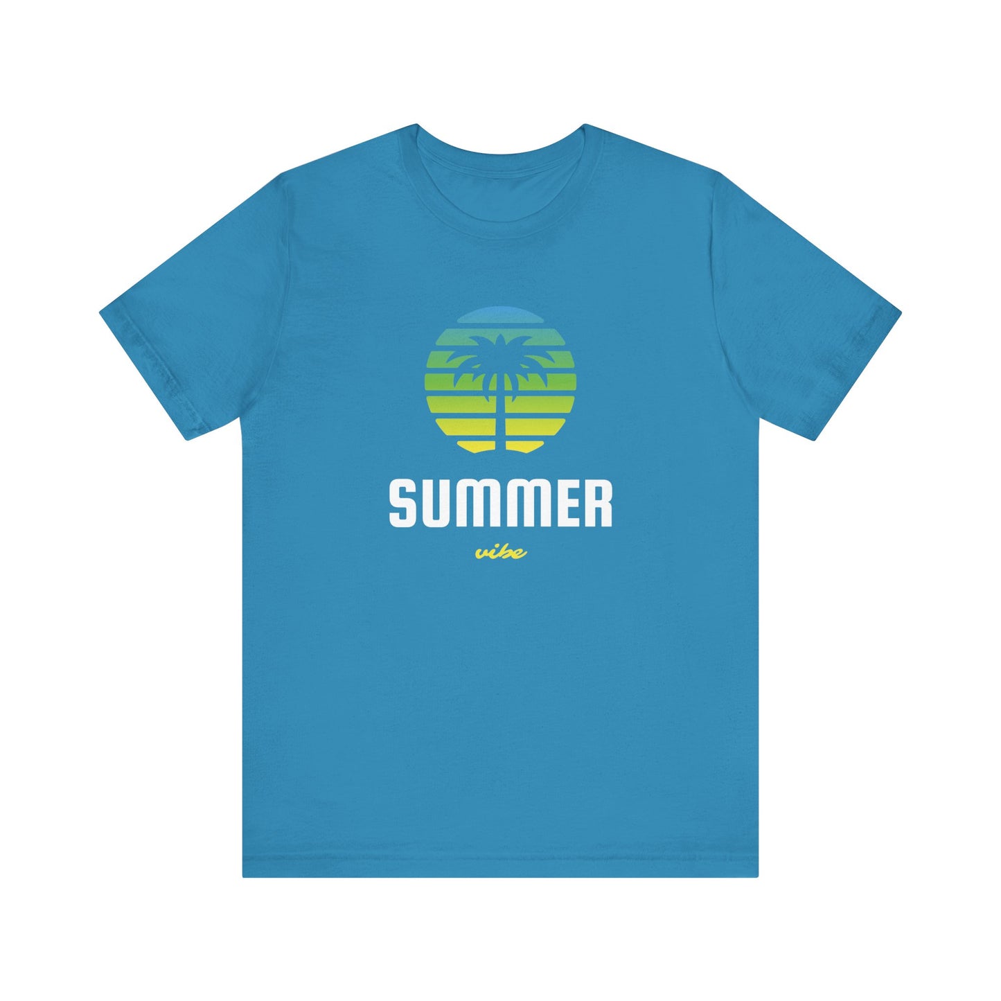 Summer Vibe Unisex Jersey Tee - Retro Palm Tree Graphic Shirt