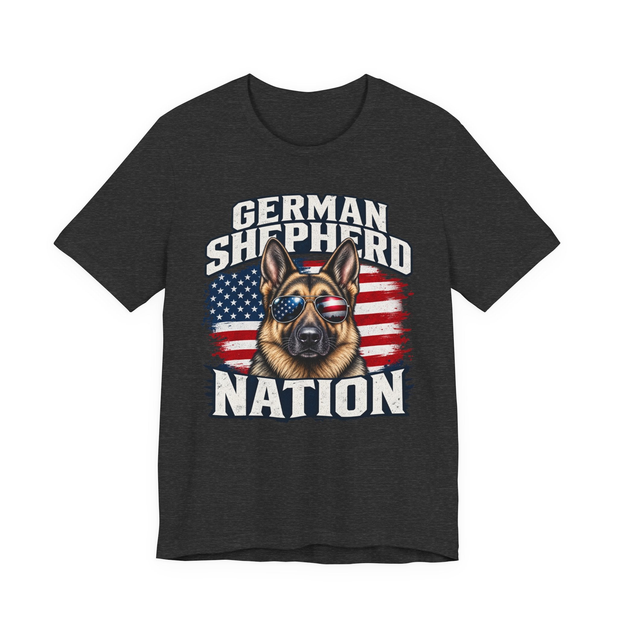 German Shepherd Nation T-Shirt – American Flag Dog Tee for Dog Lovers