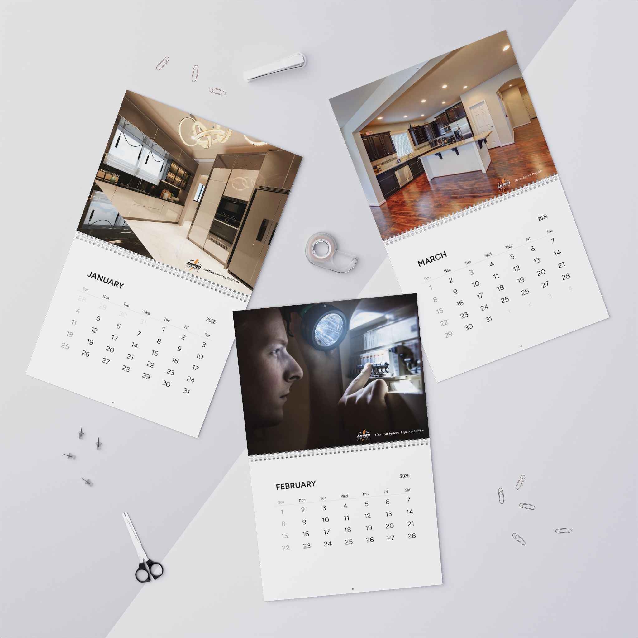 2026 Wall Calendar – AMPED Electrical Services Edition