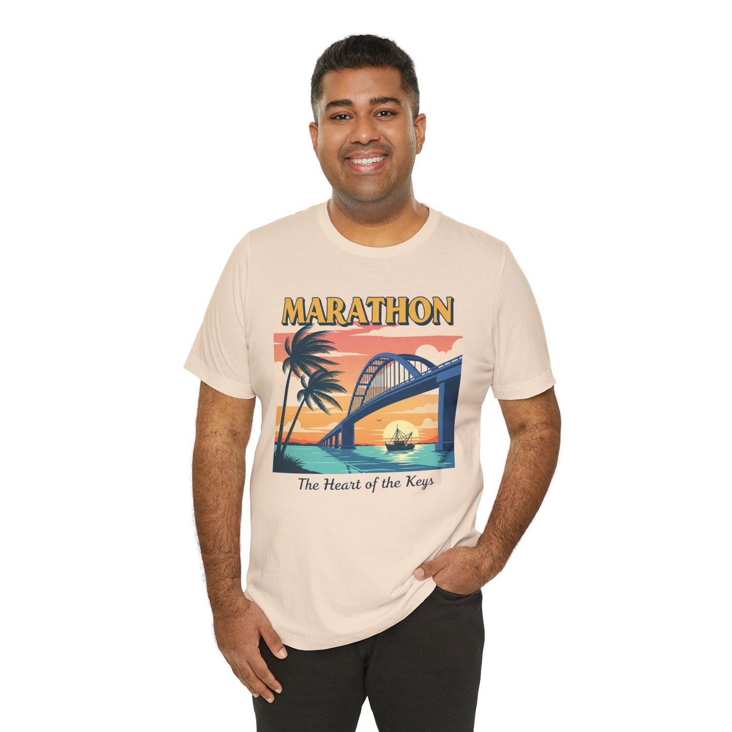 FLORIDA KEYS COLLECTION Marathon Sunset Graphic Tee - Unisex Jersey Short Sleeve T-Shirt