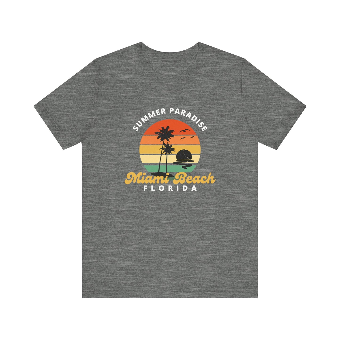 Summer Paradise Miami Beach Tee - Unisex Short Sleeve Shirt