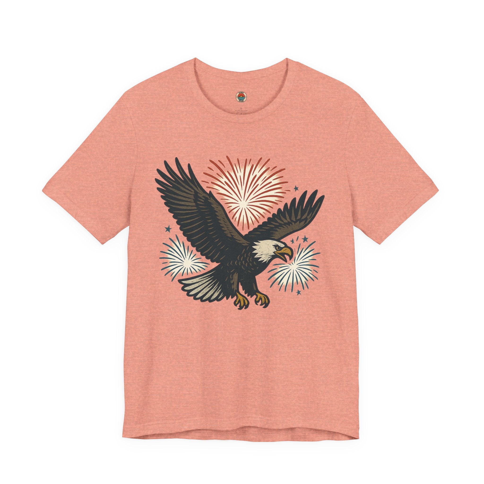 Eagle Fireworks Tee - Unisex Jersey Short Sleeve Shirt, Patriotic Apparel