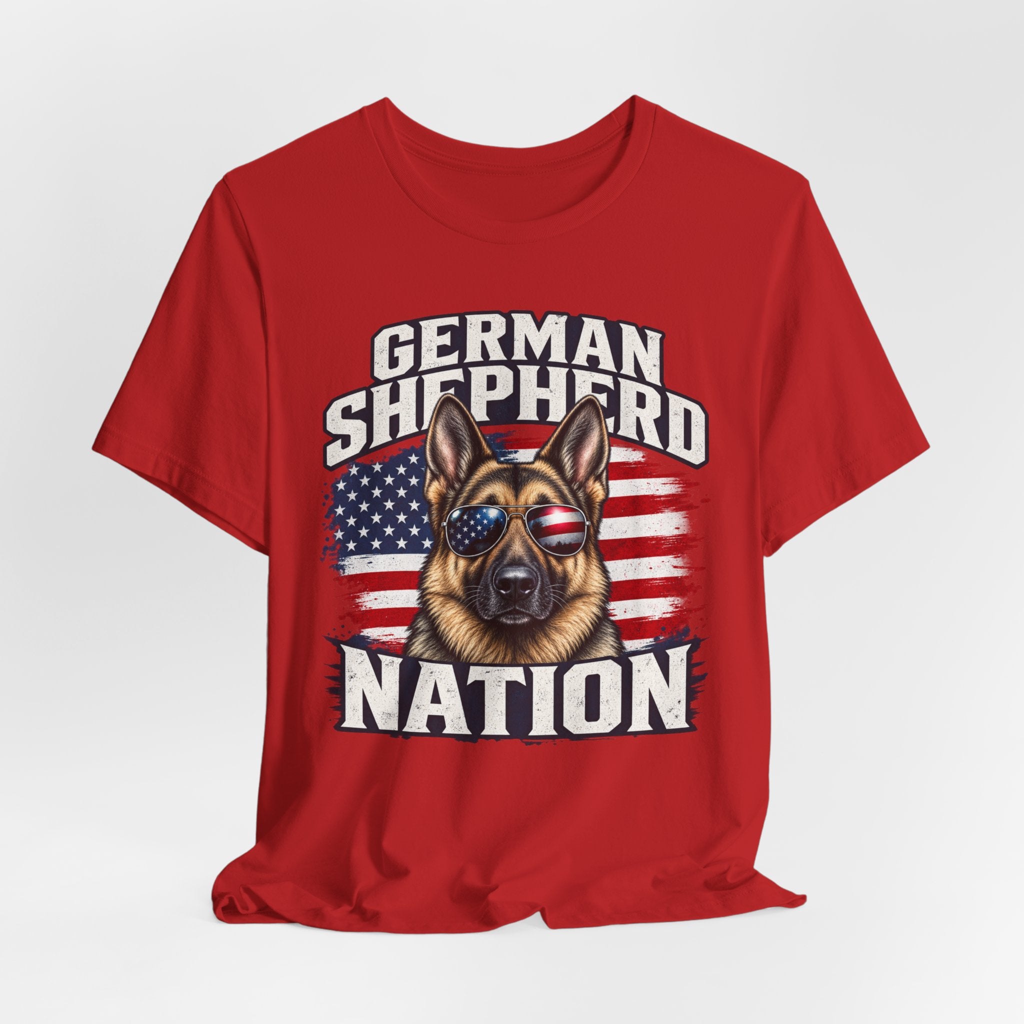 German Shepherd Nation T-Shirt – American Flag Dog Tee for Dog Lovers