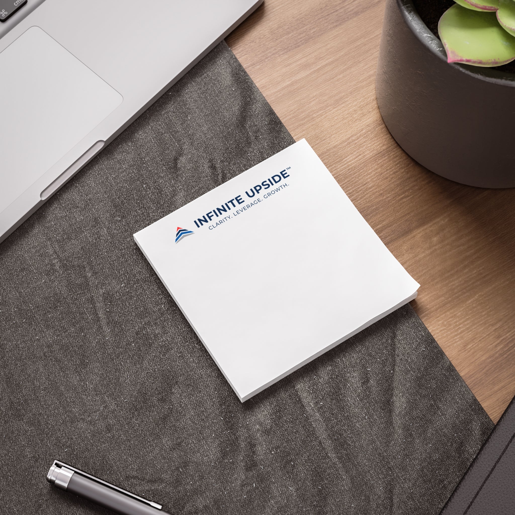 INFINITE UPSIDE™ Branded Post-It Note Pads — Corporate Logo Sticky Notes