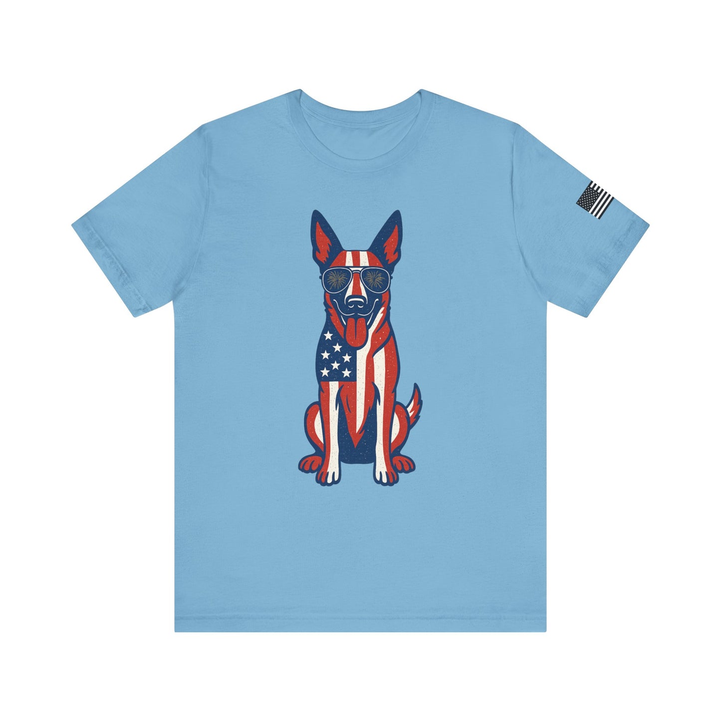Patriotic Belgian Malinois Dog T-Shirt - Fun, Casual Summer Tee for Dog Lovers