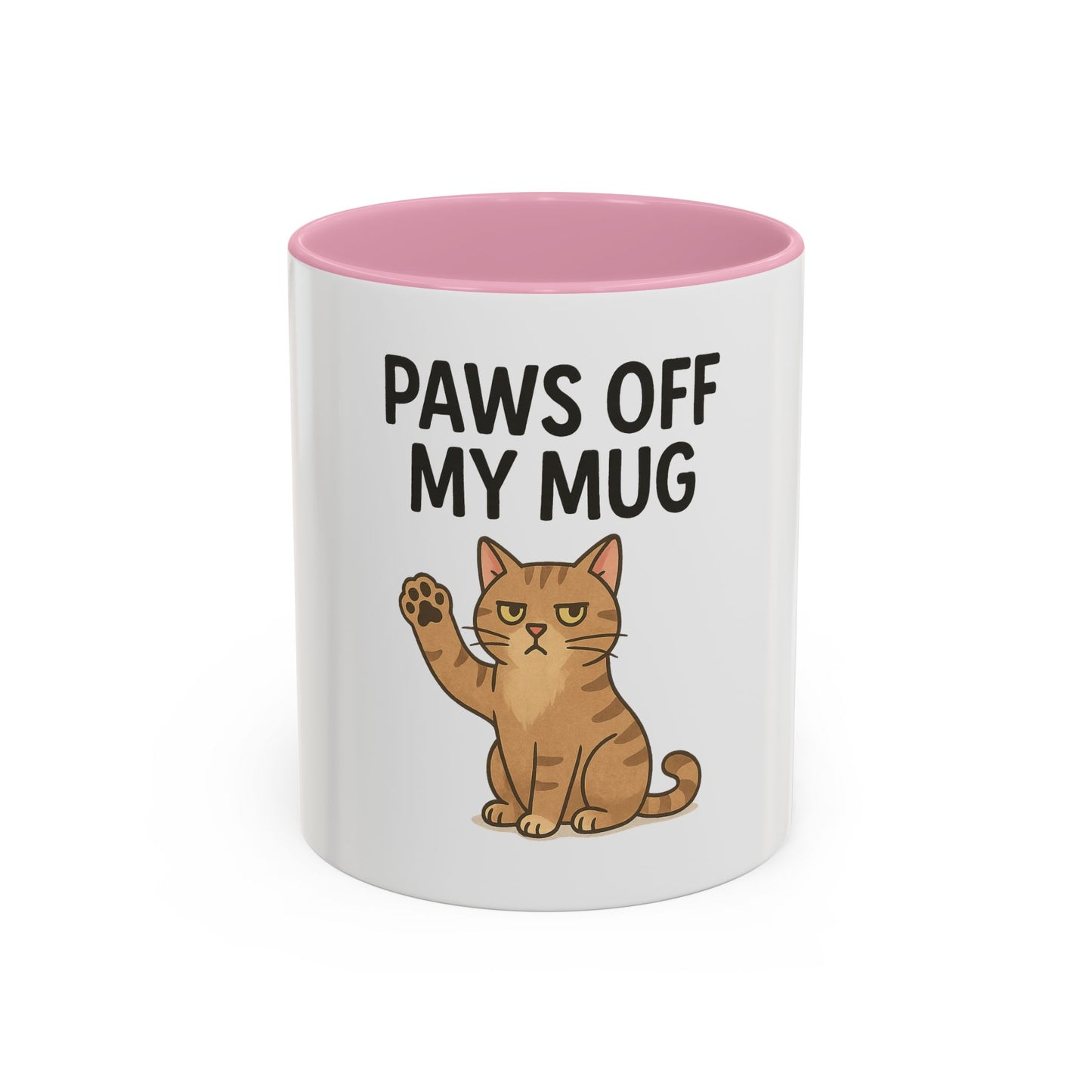 Funny Cat Mug - "Paws Off My Mug" - Colorful 11oz & 15oz Coffee Cup