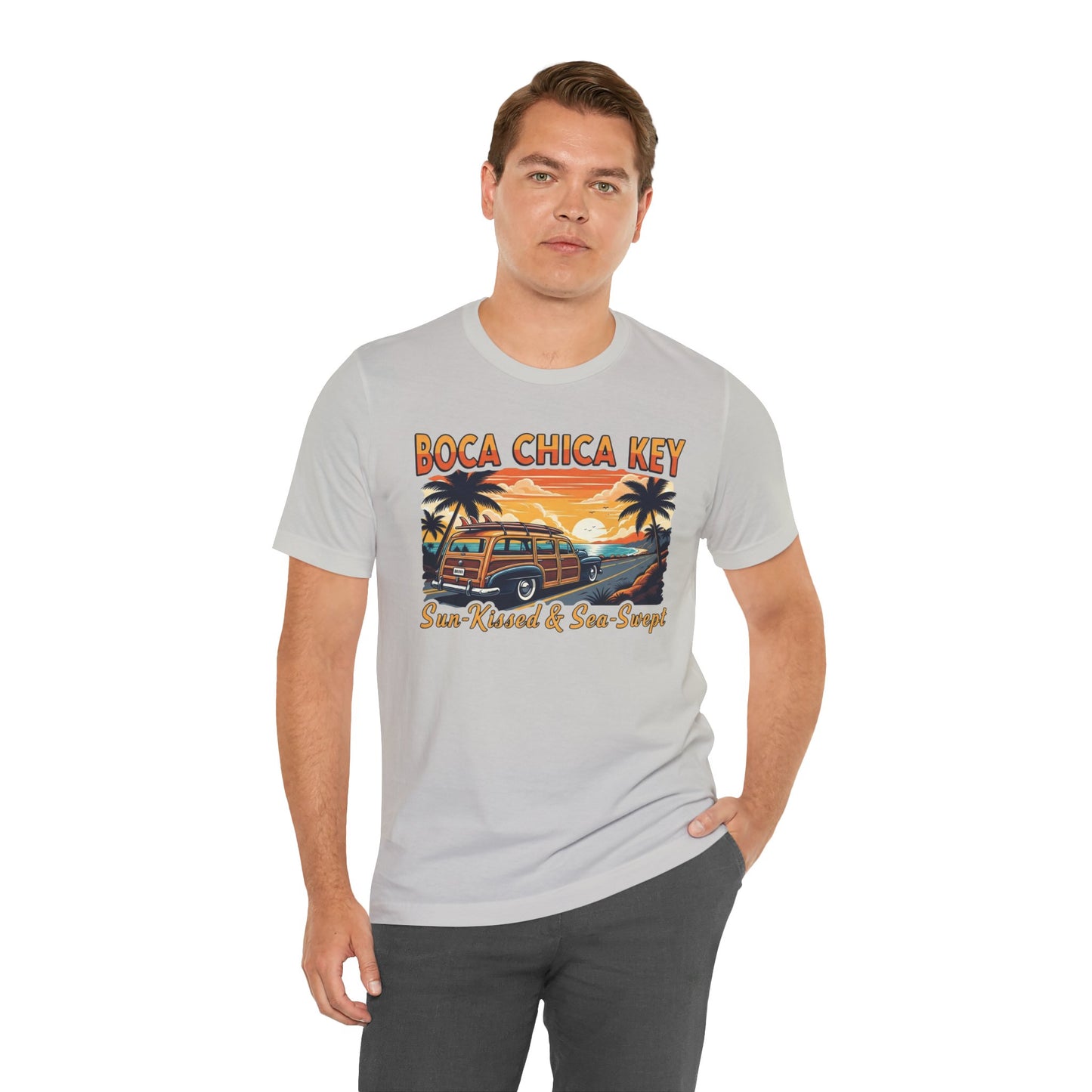 FLORIDA KEYS COLLECTION Boca Chica Key Vintage Tee - Sun-Kissed & Sea-Swept, Unisex Summer Shirt