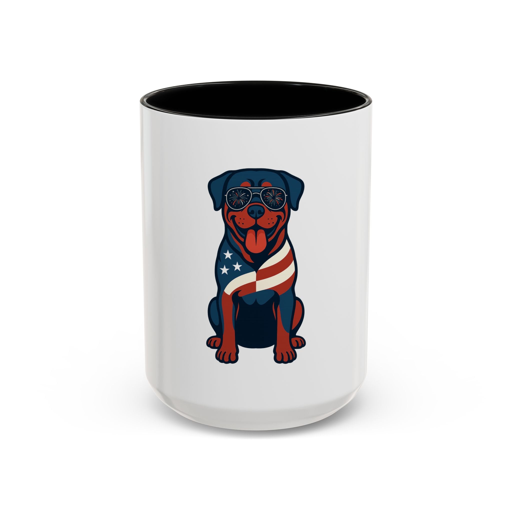 Patriotic Dog Mug, Rottweiler Coffee Cup, Cute Pet Lover Gift