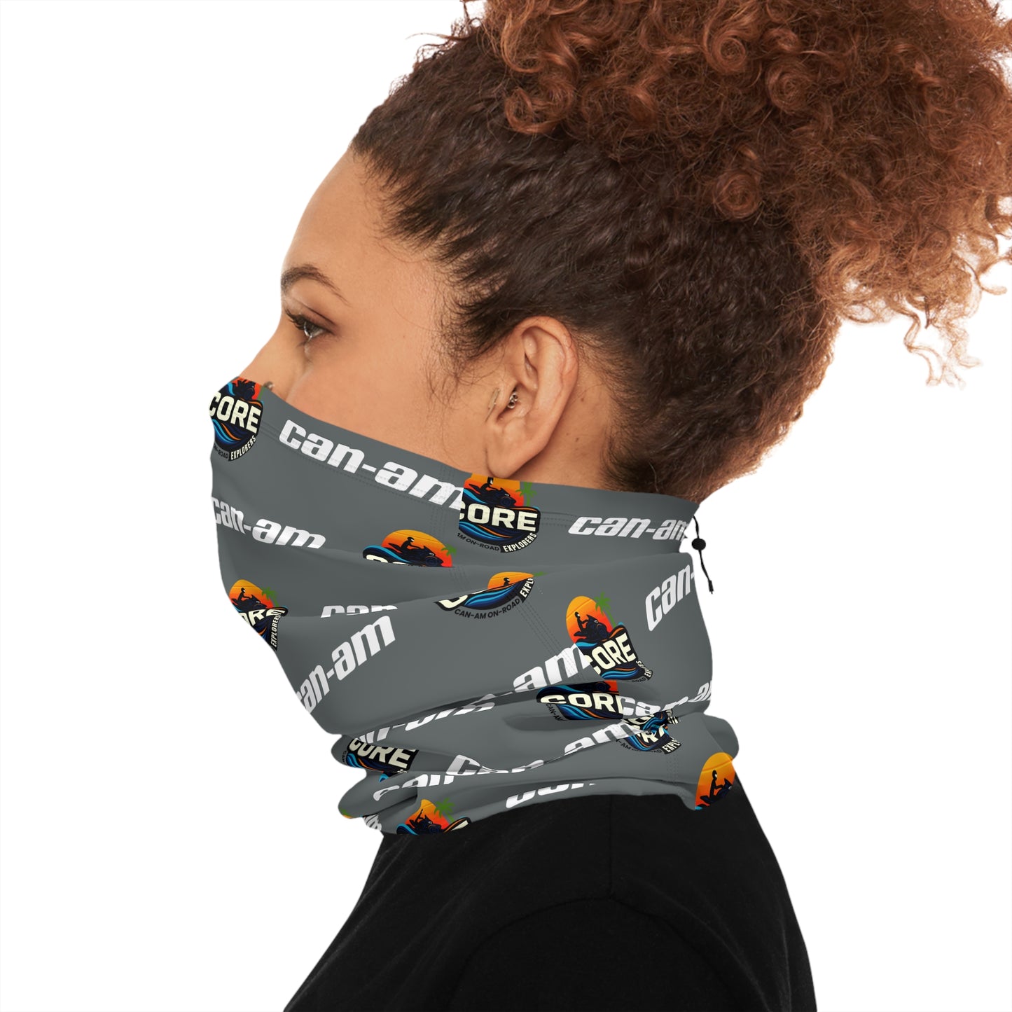Can-Am CORE Branded Winter Neck Gaiter with Drawstring — Windproof Cold-Weather Face Mask