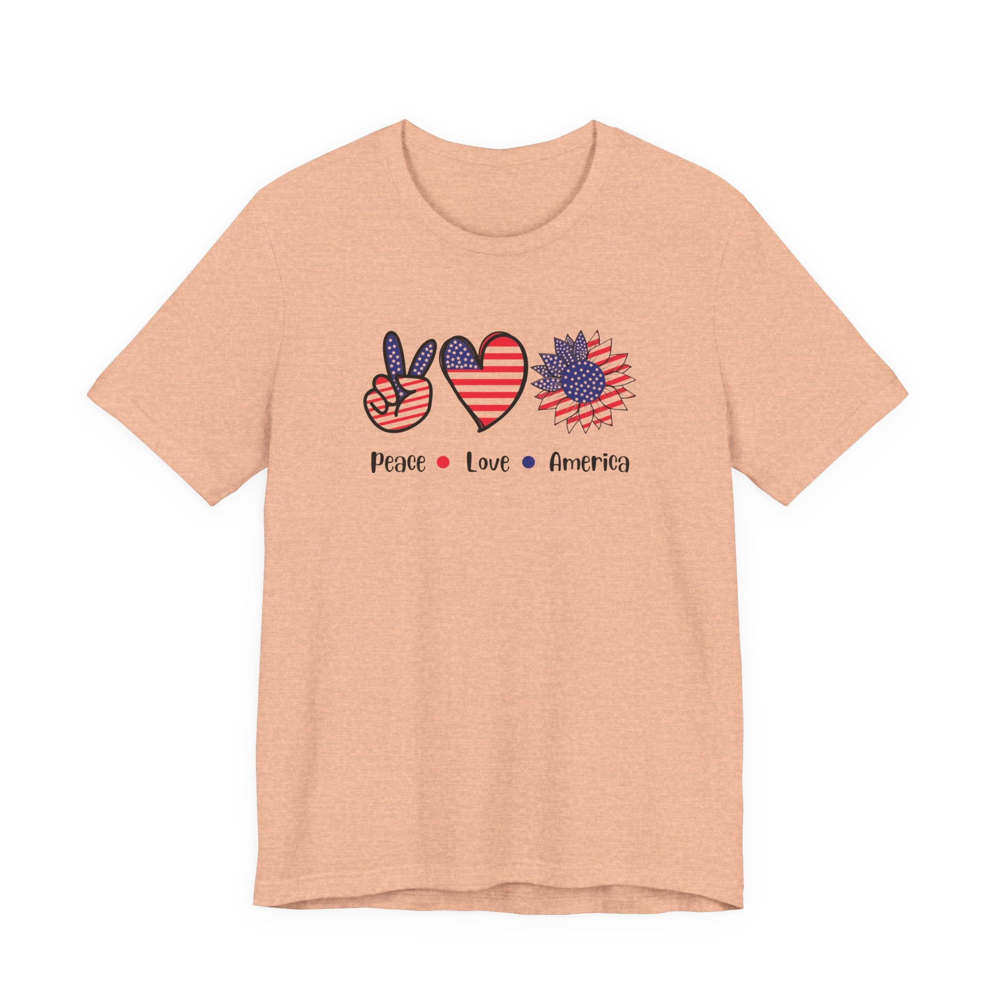 Peace Love America Unisex Short Sleeve Tee