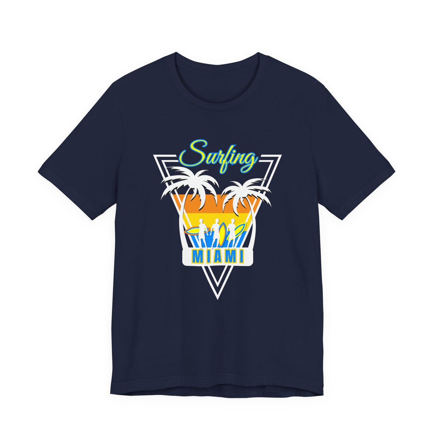 Miami Surfing Unisex Tee - Vibrant Beach Vibes for Summer Fun