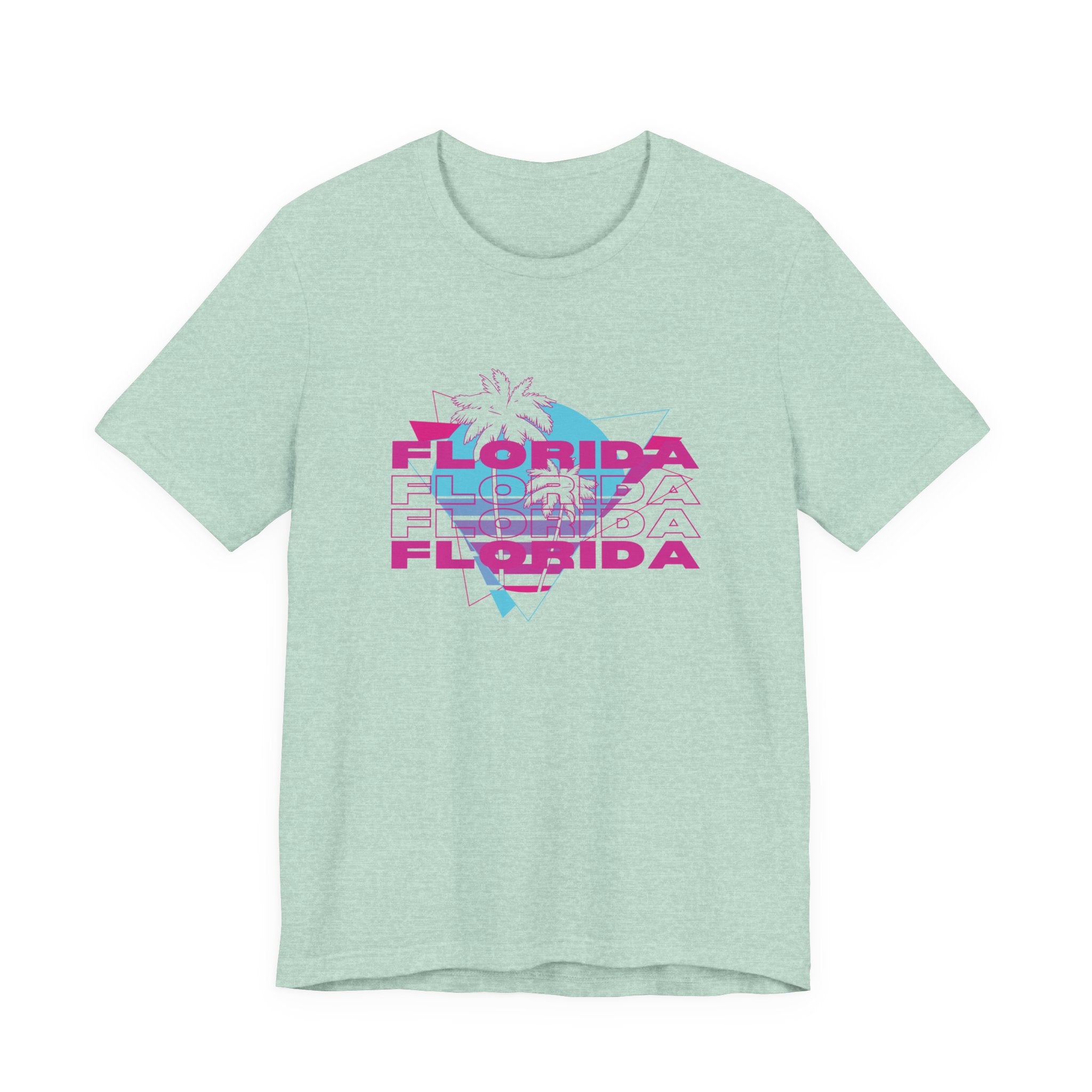 Florida Vibes Unisex Jersey Tee - Retro Design with Palm Tree