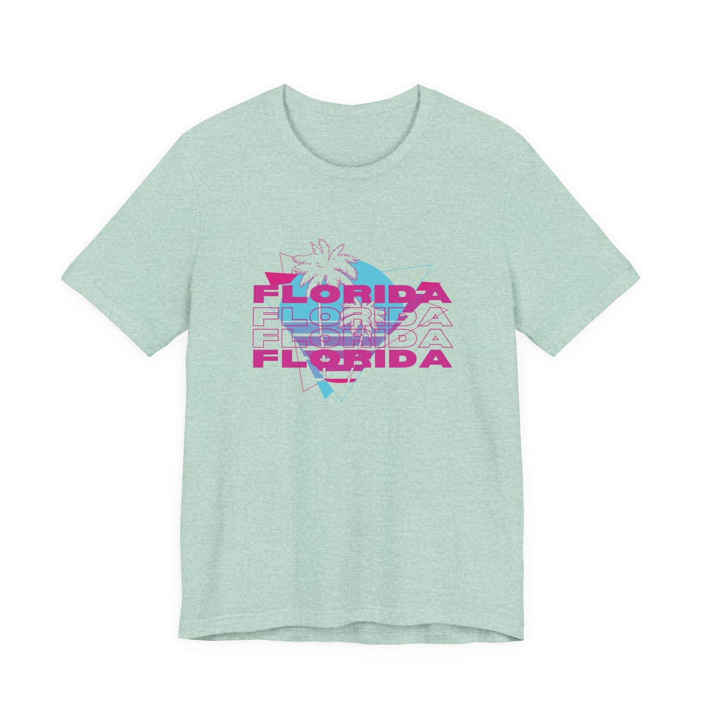 Florida Vibes Unisex Jersey Tee - Retro Design with Palm Tree