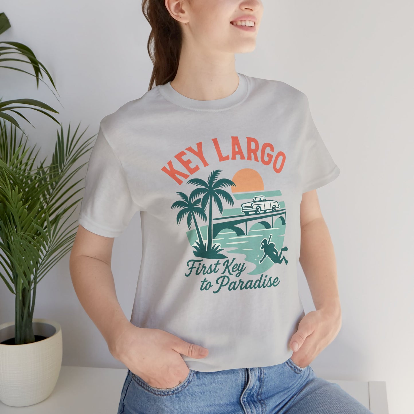 FLORIDA KEYS COLLECTION Key Largo Vintage Vibe Tee, Unisex Jersey Shirt