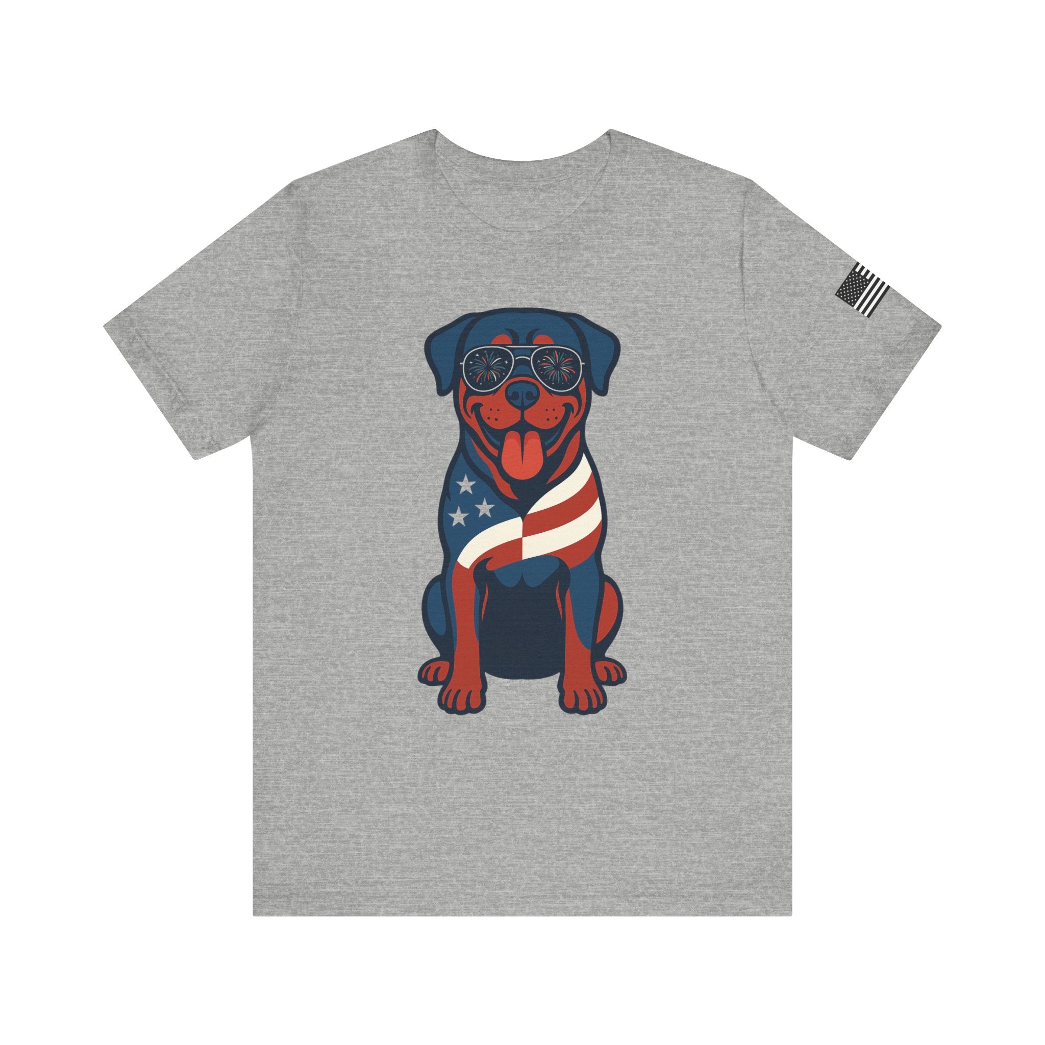 Patriotic Rottweiler Dog Graphic Tee, Unisex T-Shirt for Dog Lovers