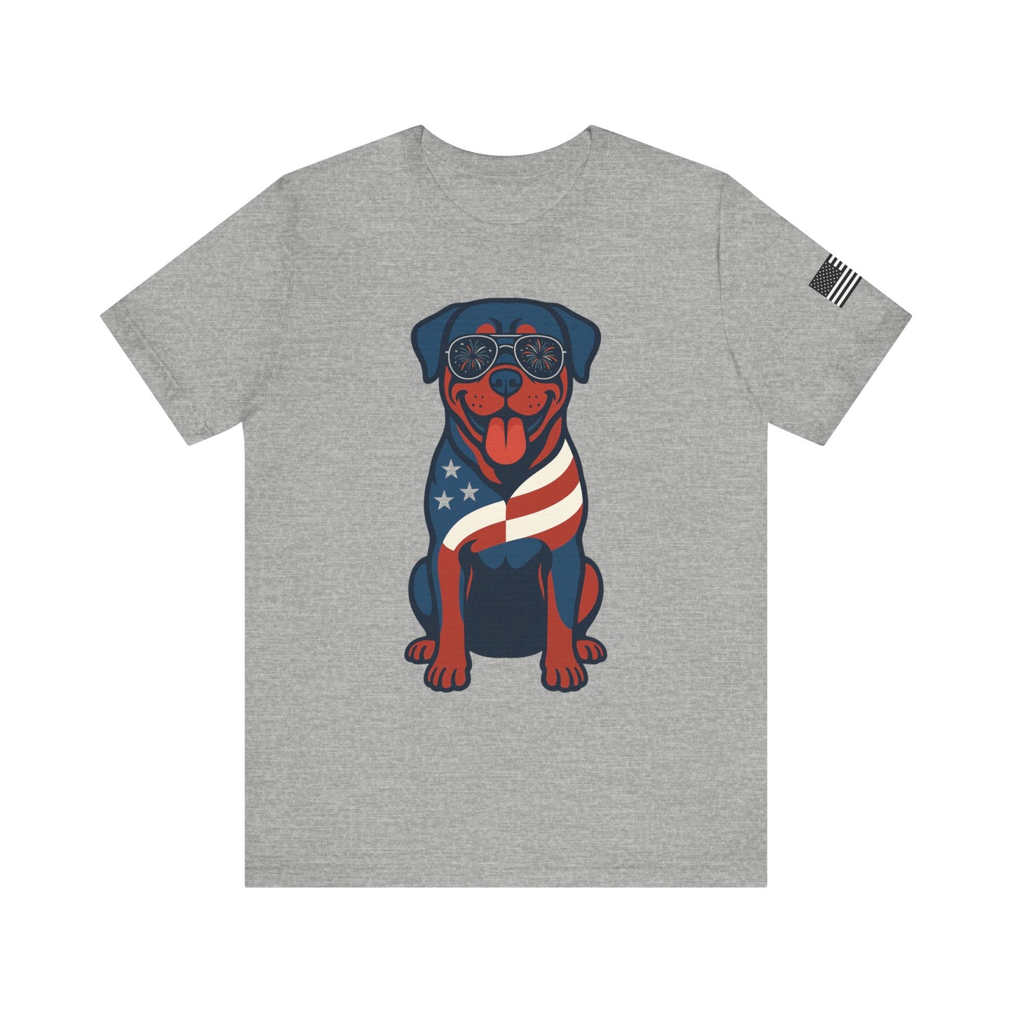 Patriotic Rottweiler Dog Graphic Tee, Unisex T-Shirt for Dog Lovers