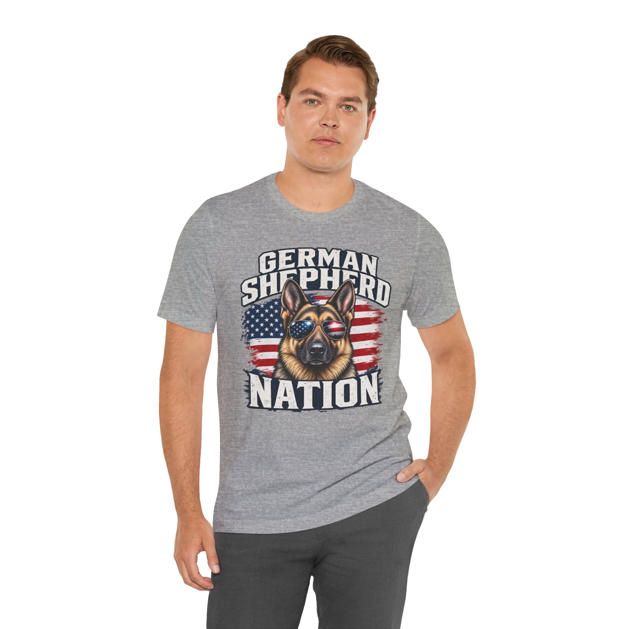German Shepherd Nation T-Shirt – American Flag Dog Tee for Dog Lovers