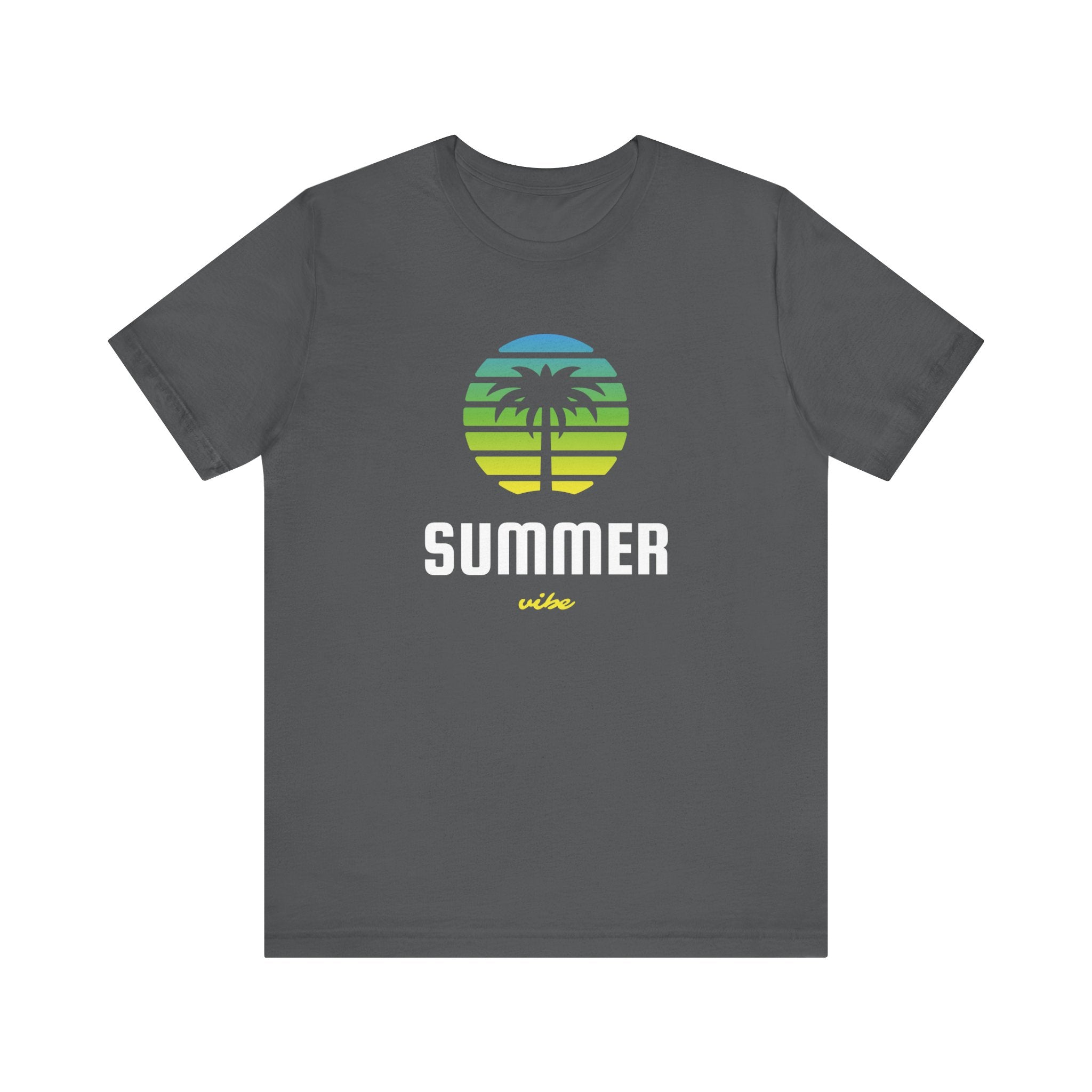 Summer Vibe Unisex Jersey Tee - Retro Palm Tree Graphic Shirt
