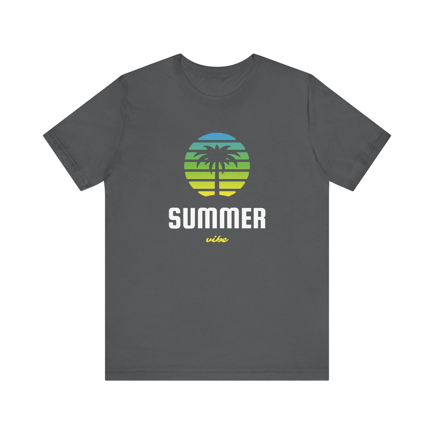 Summer Vibe Unisex Jersey Tee - Retro Palm Tree Graphic Shirt