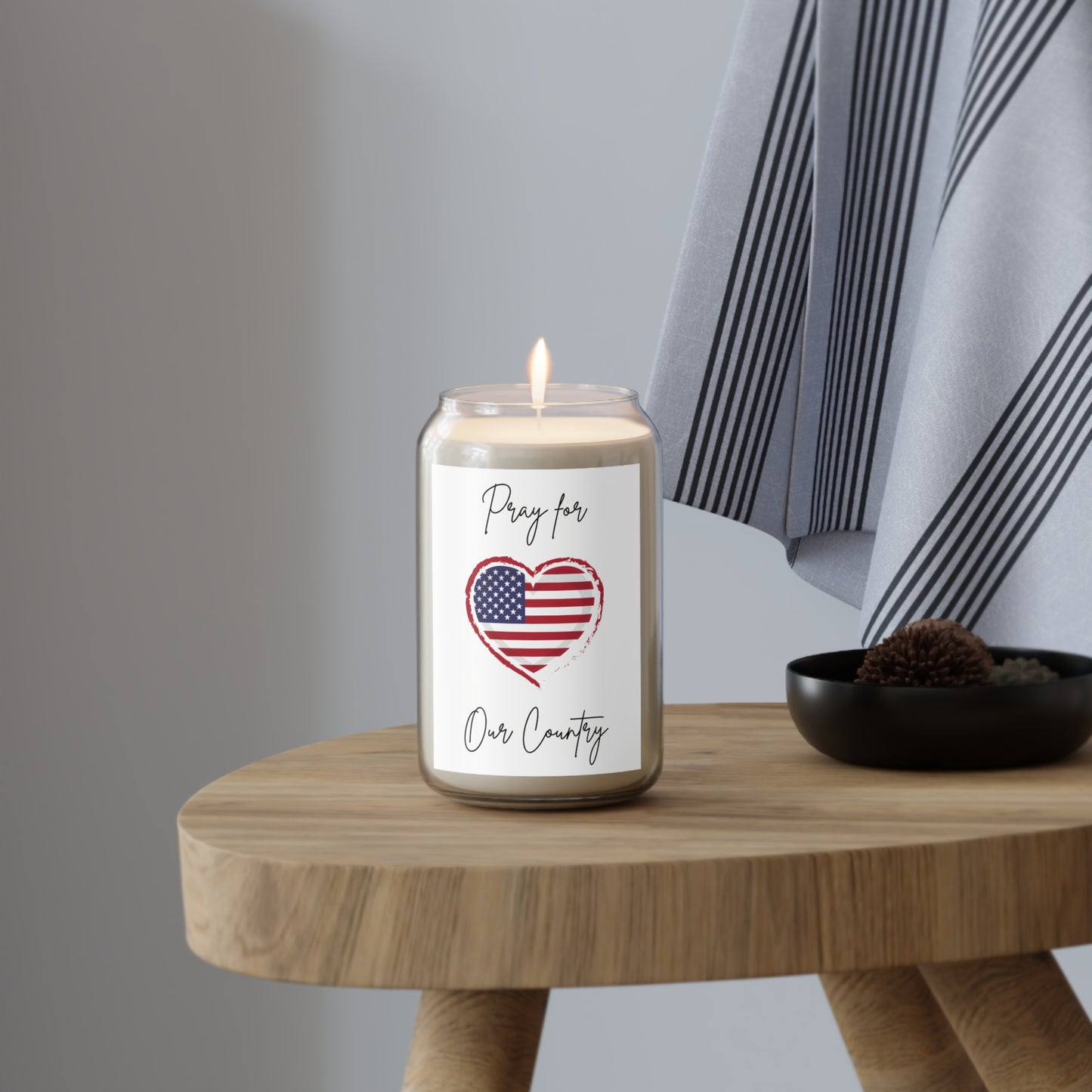 Heart USA Flag Scented Soy Candle