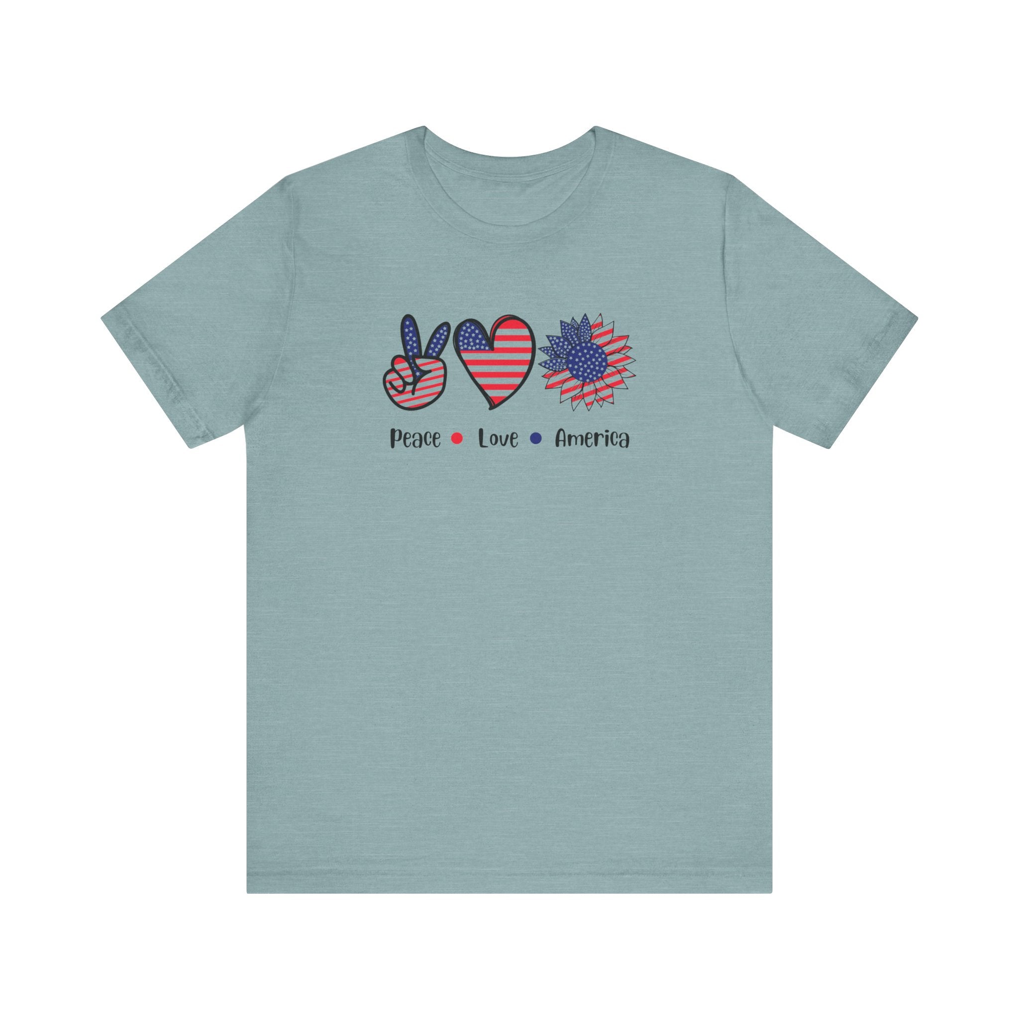 Peace Love America Unisex Short Sleeve Tee