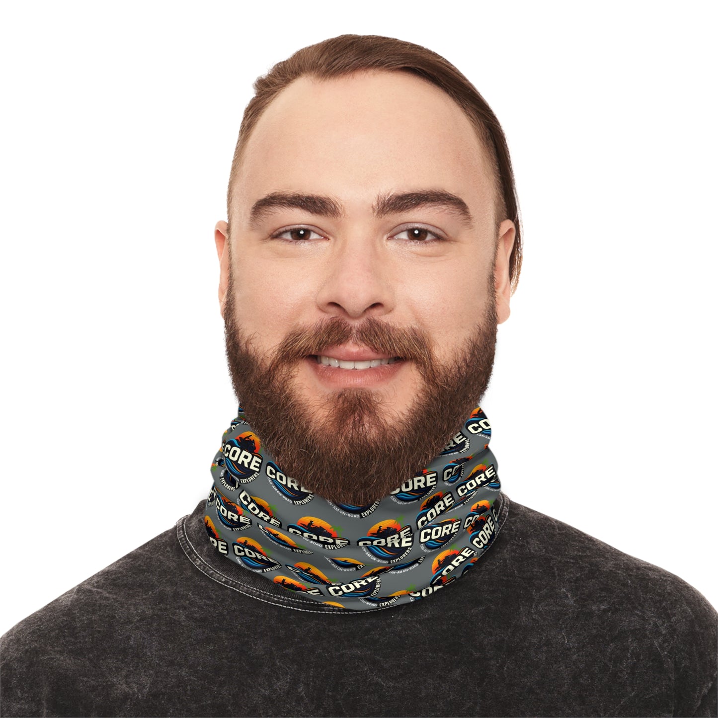 CORE Logo Neck Gaiter — Alternate Repeating Pattern Face Shield