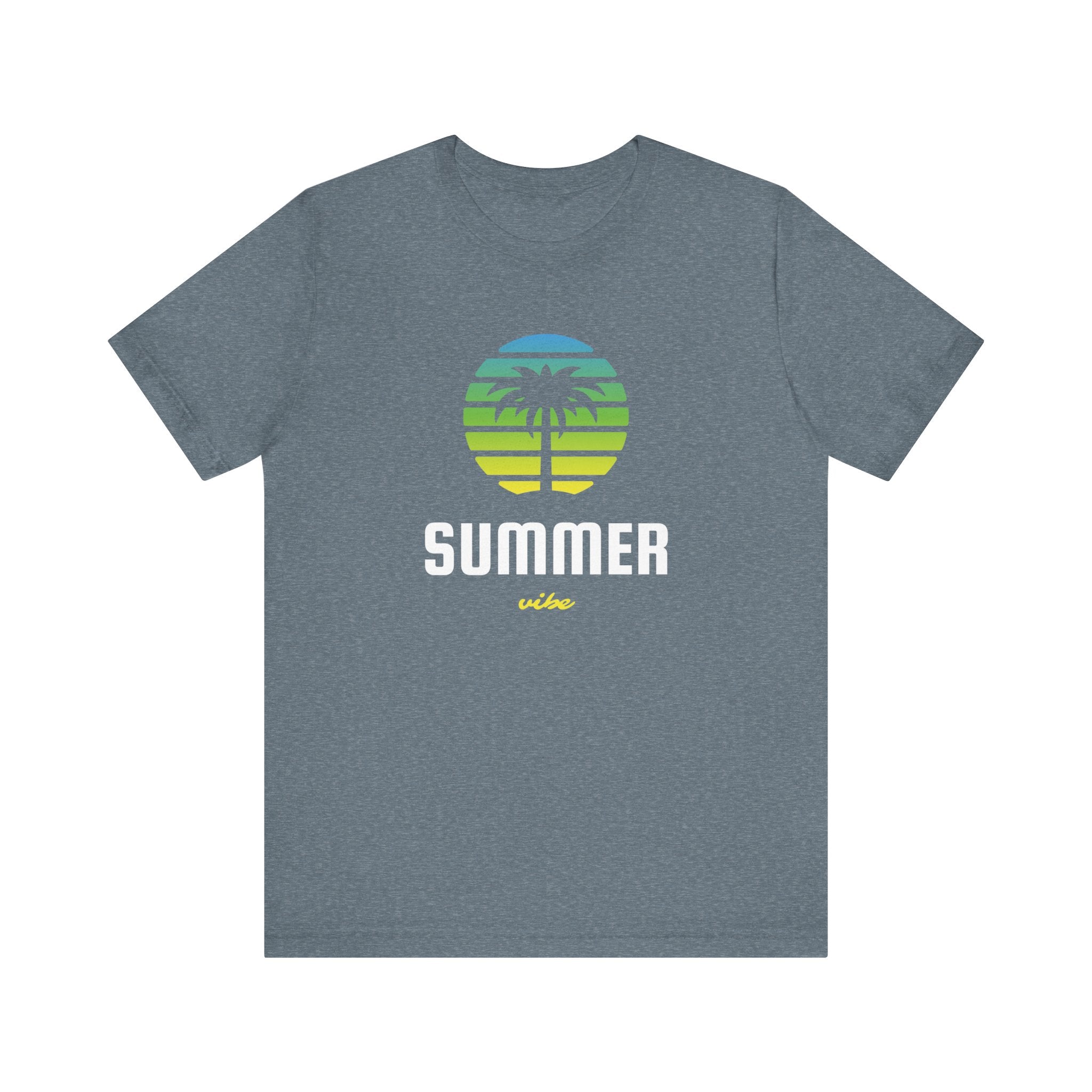 Summer Vibe Unisex Jersey Tee - Retro Palm Tree Graphic Shirt