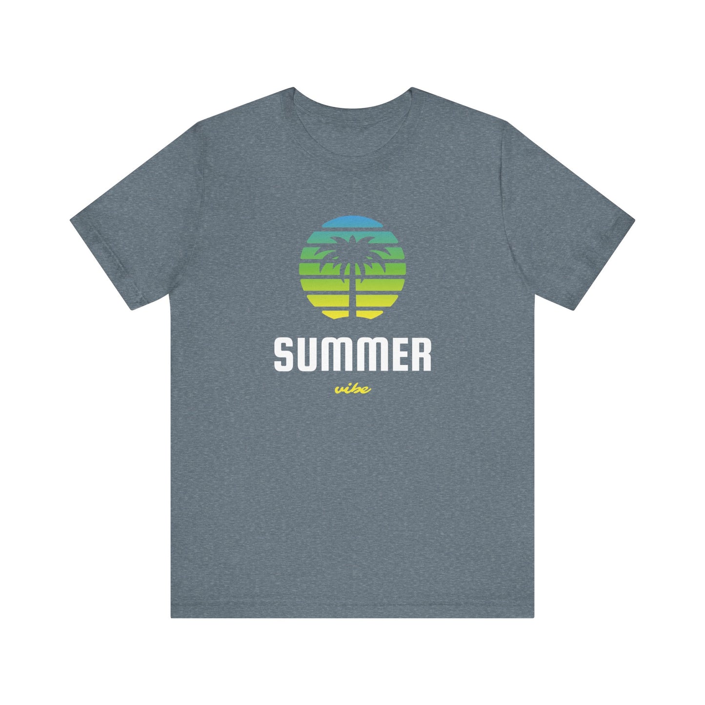 Summer Vibe Unisex Jersey Tee - Retro Palm Tree Graphic Shirt