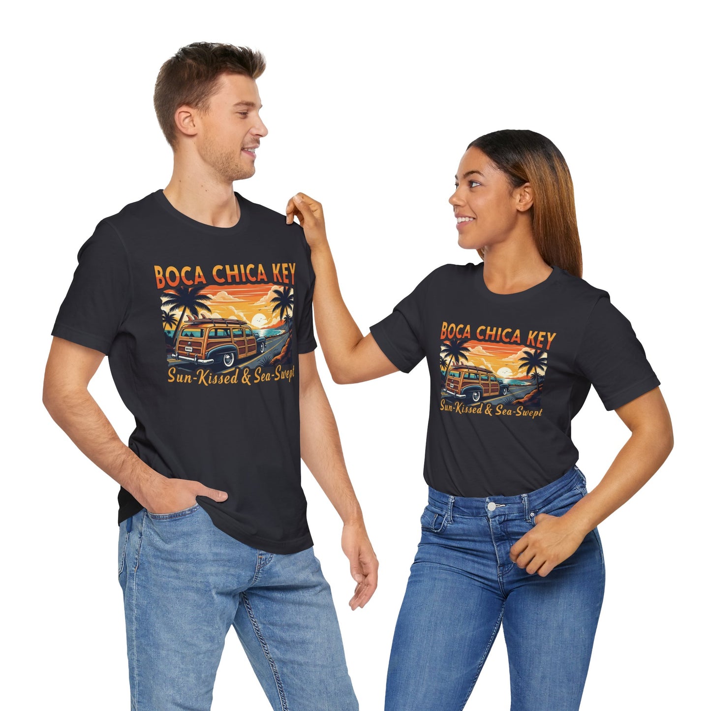 FLORIDA KEYS COLLECTION Boca Chica Key Vintage Tee - Sun-Kissed & Sea-Swept, Unisex Summer Shirt