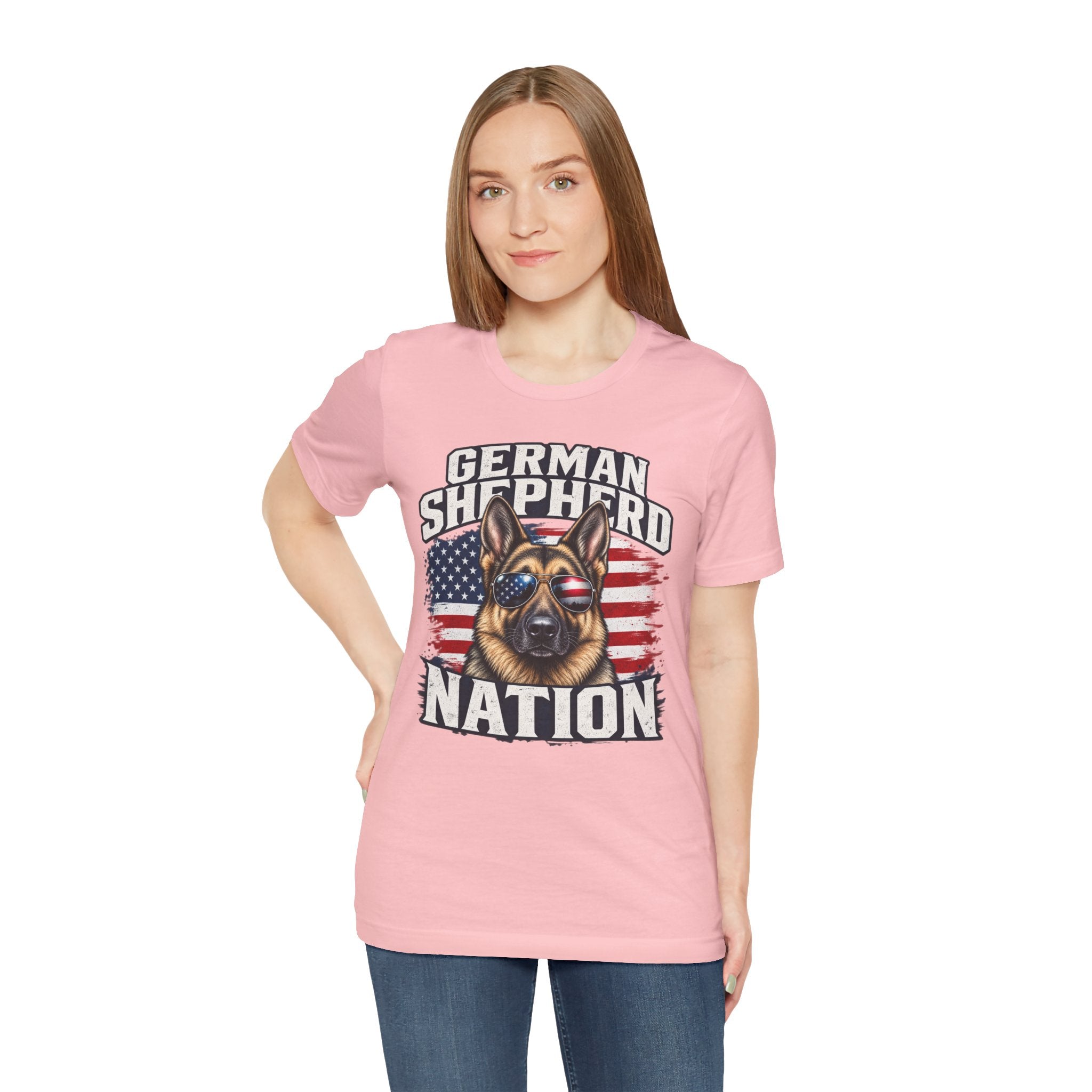 German Shepherd Nation T-Shirt – American Flag Dog Tee for Dog Lovers