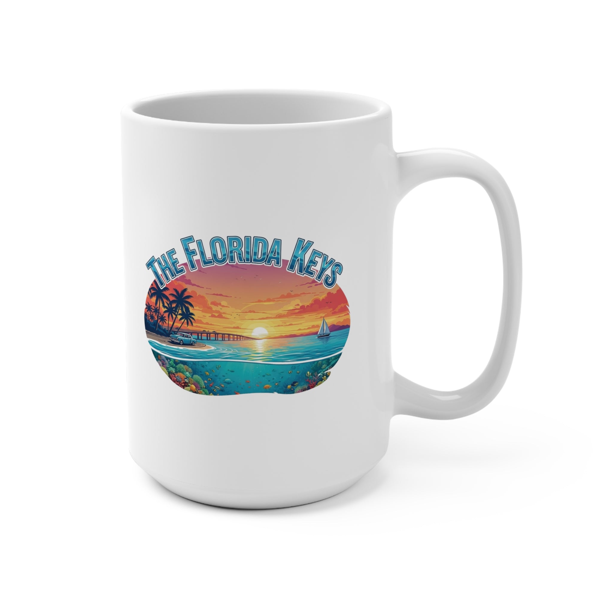 Islamorada Florida Keys Sunset Mug | 15oz Coffee Cup, Coastal Decor Gift, Beach Lover's Mug