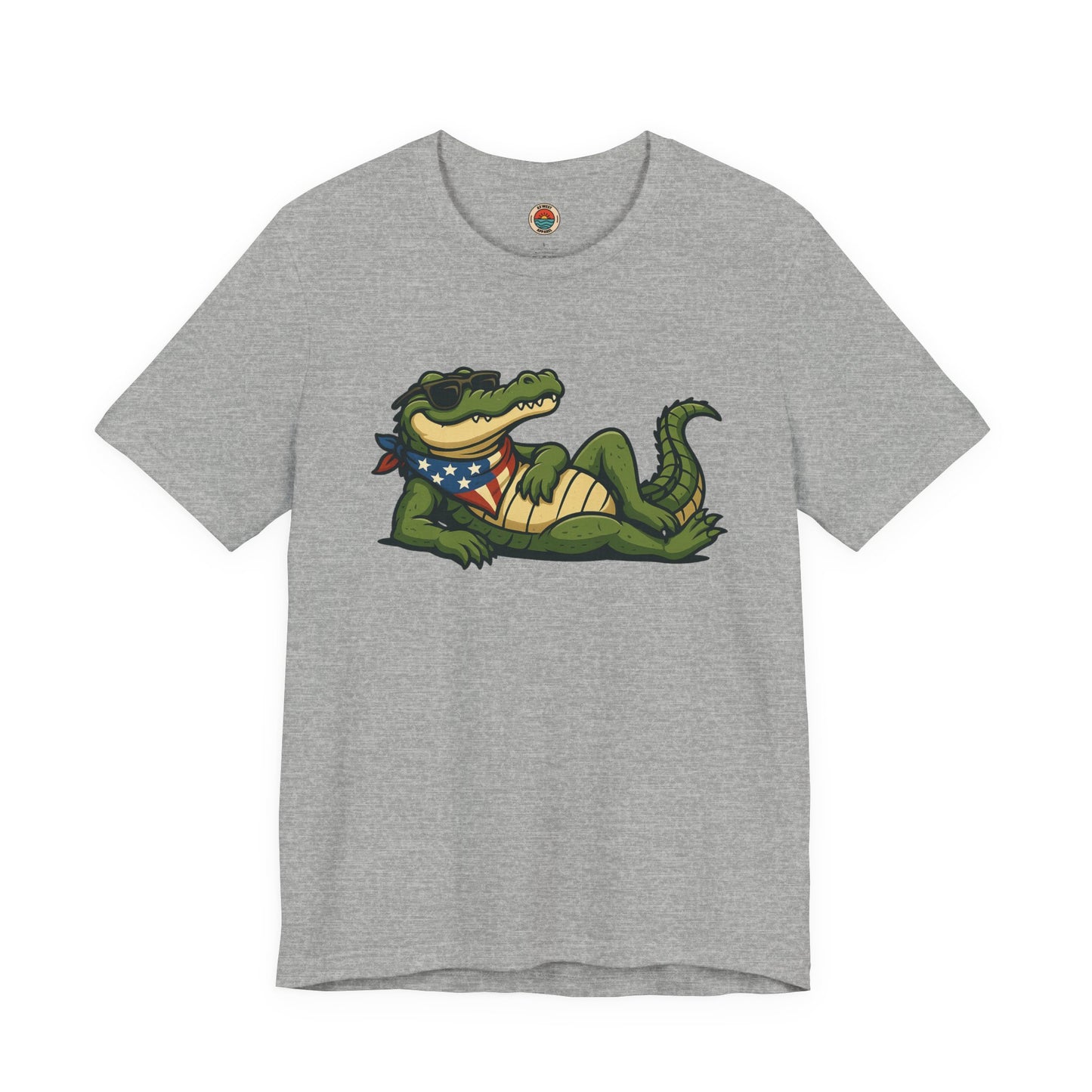 Crocodile Americana Tee: Fun Unisex T-Shirt for Summer