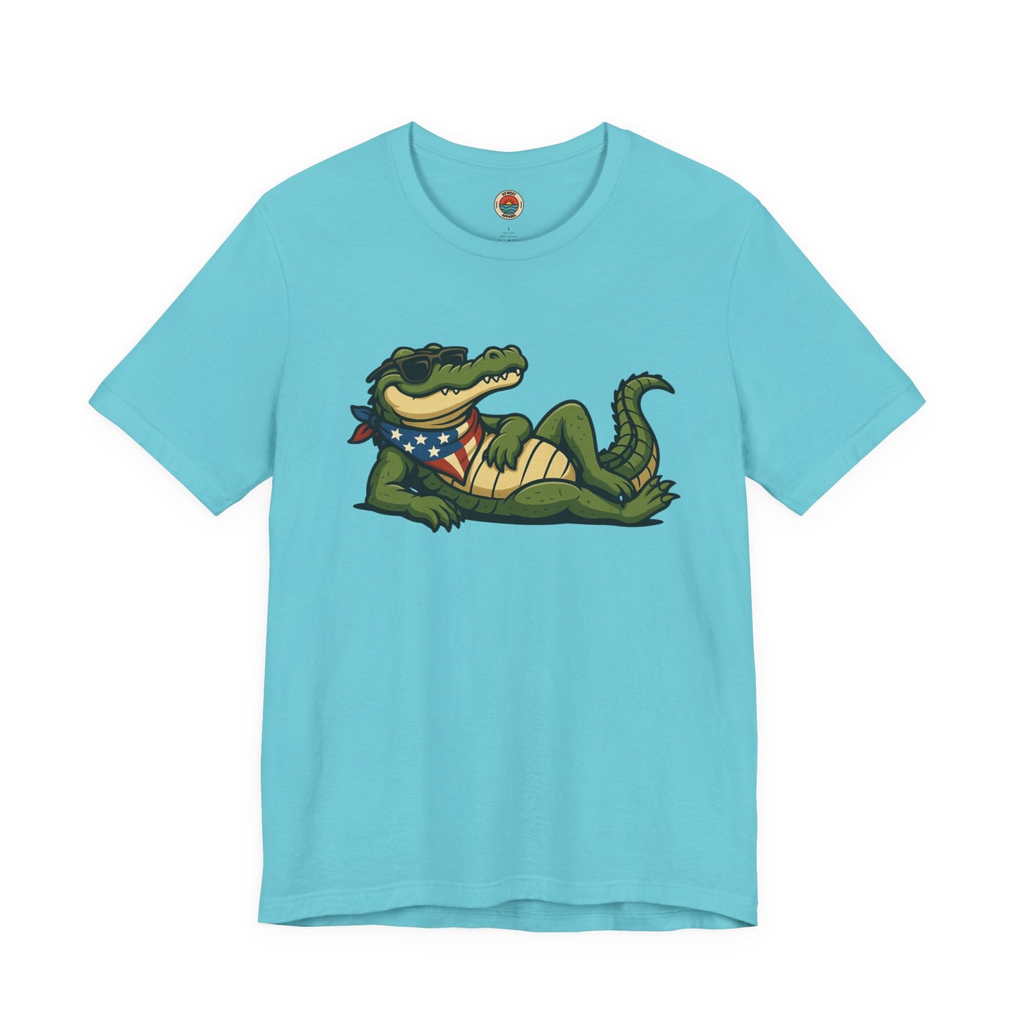 Crocodile Americana Tee: Fun Unisex T-Shirt for Summer