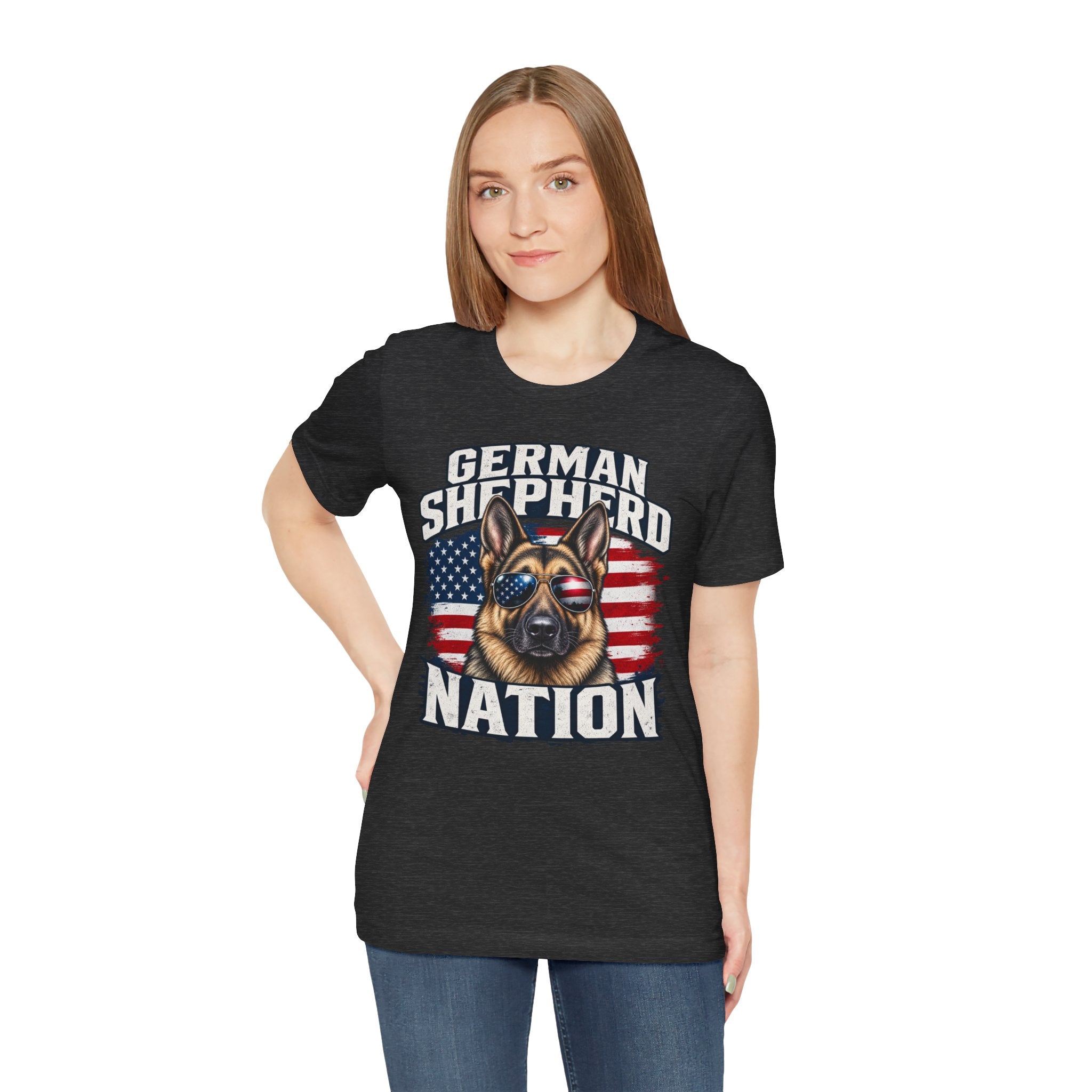 German Shepherd Nation T-Shirt – American Flag Dog Tee for Dog Lovers