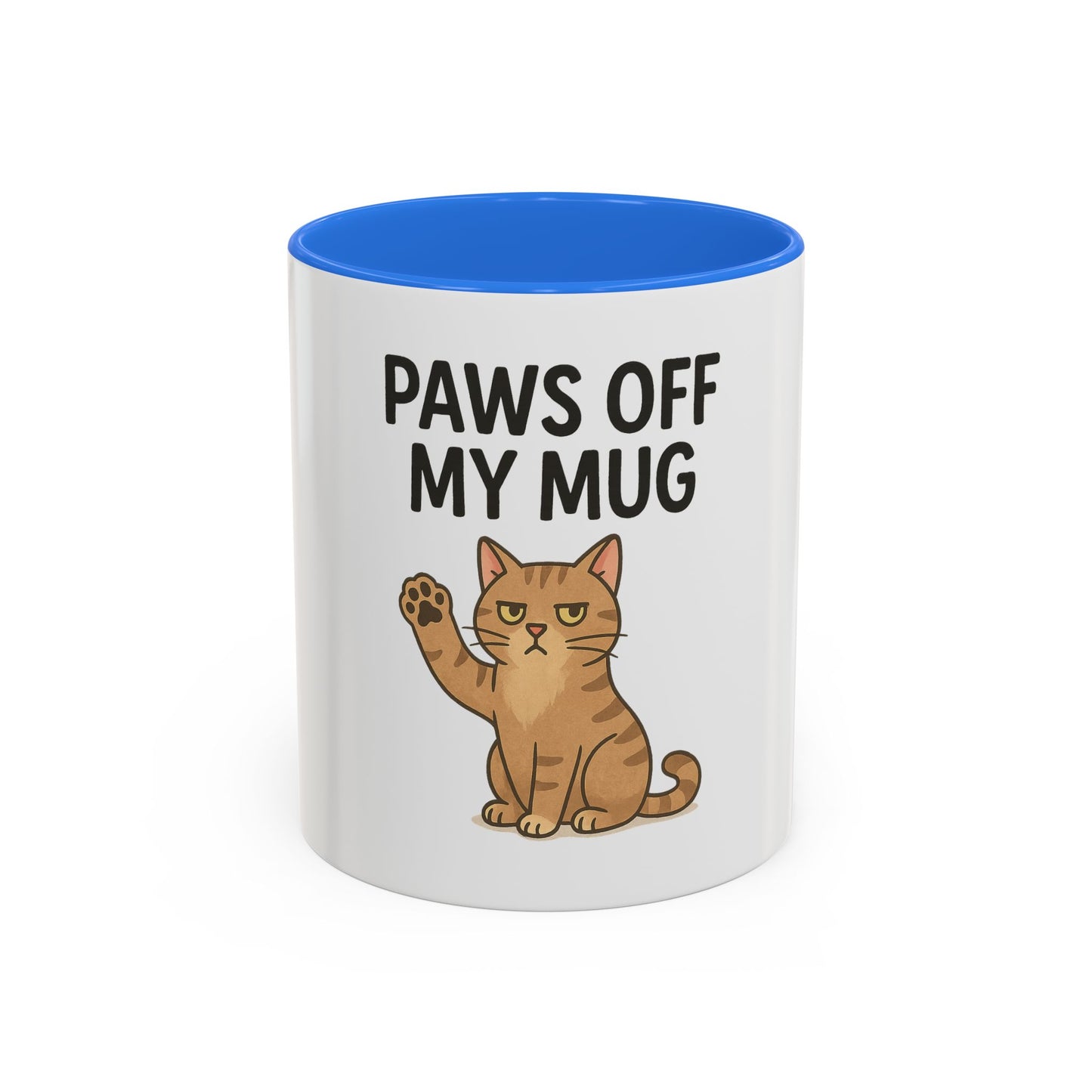 Funny Cat Mug - "Paws Off My Mug" - Colorful 11oz & 15oz Coffee Cup